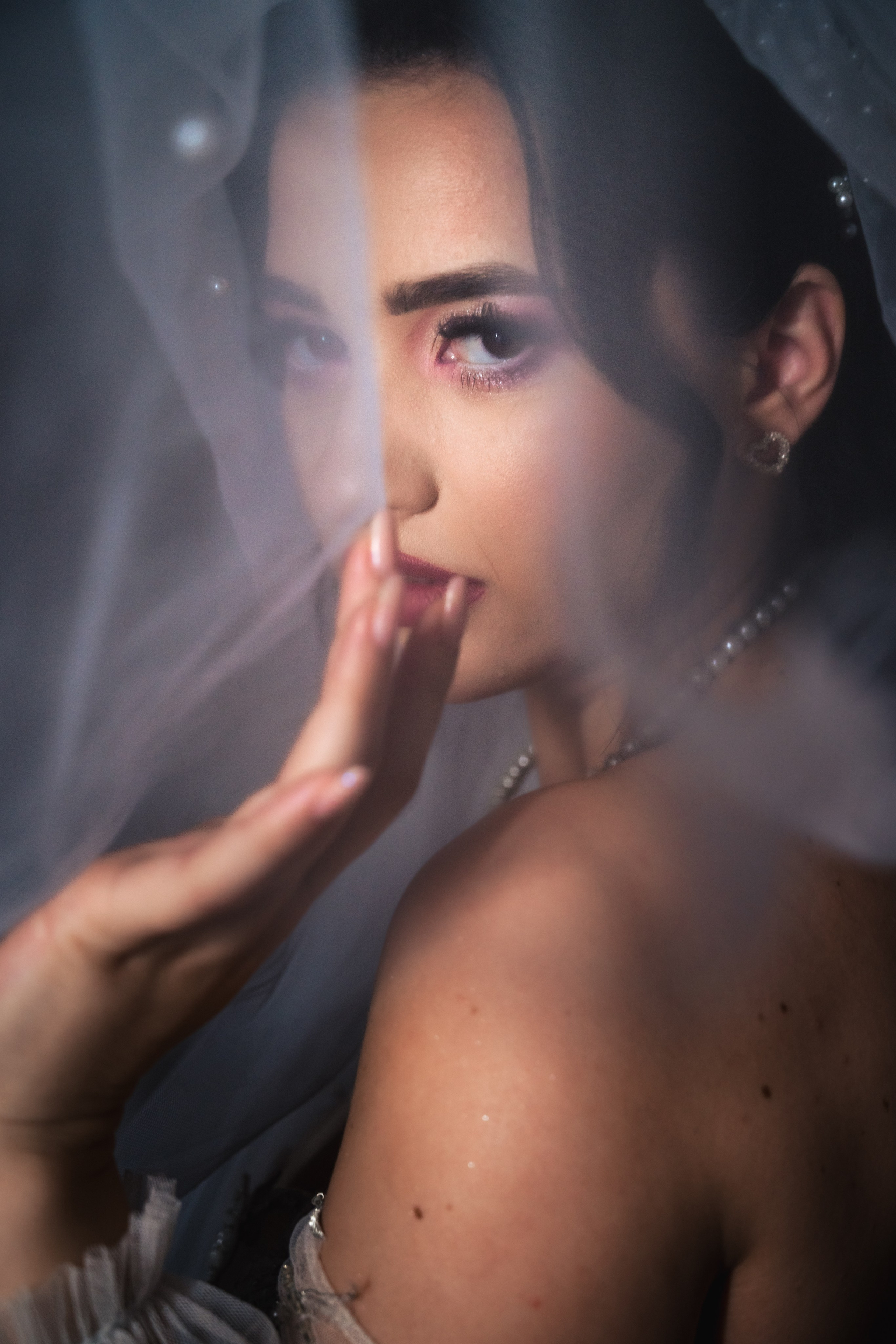 portret artistic mireasă cu voal – fotografie Fine Art Belgia