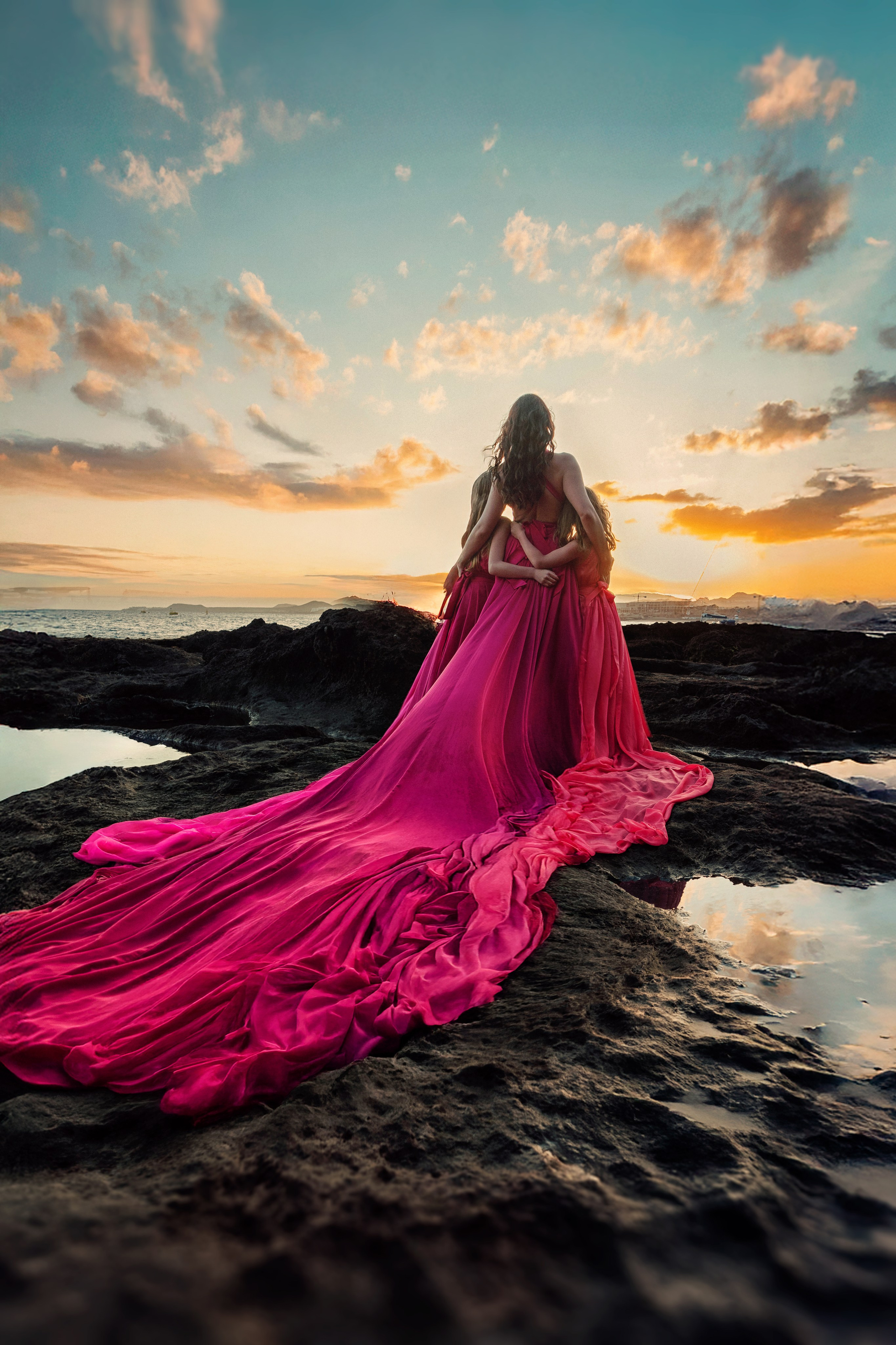 Платье коралл для девочки 20€. Профессиональный фотограф на Тенерифе