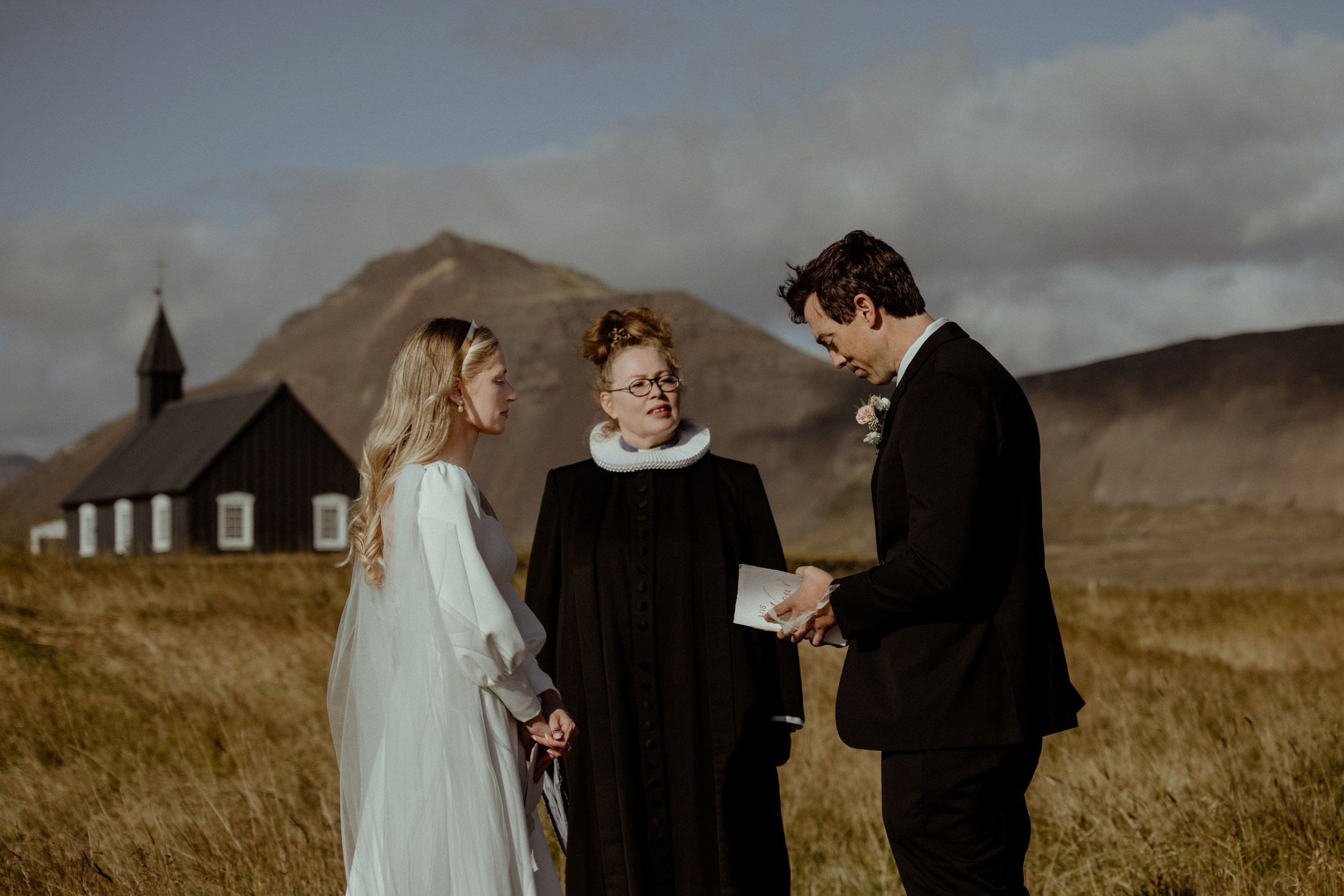 Iceland elopement at Budir Black Church | Snæfellsnes wedding by Iceland elopement photographer & videographer. Iceland elopement photographer & videographer