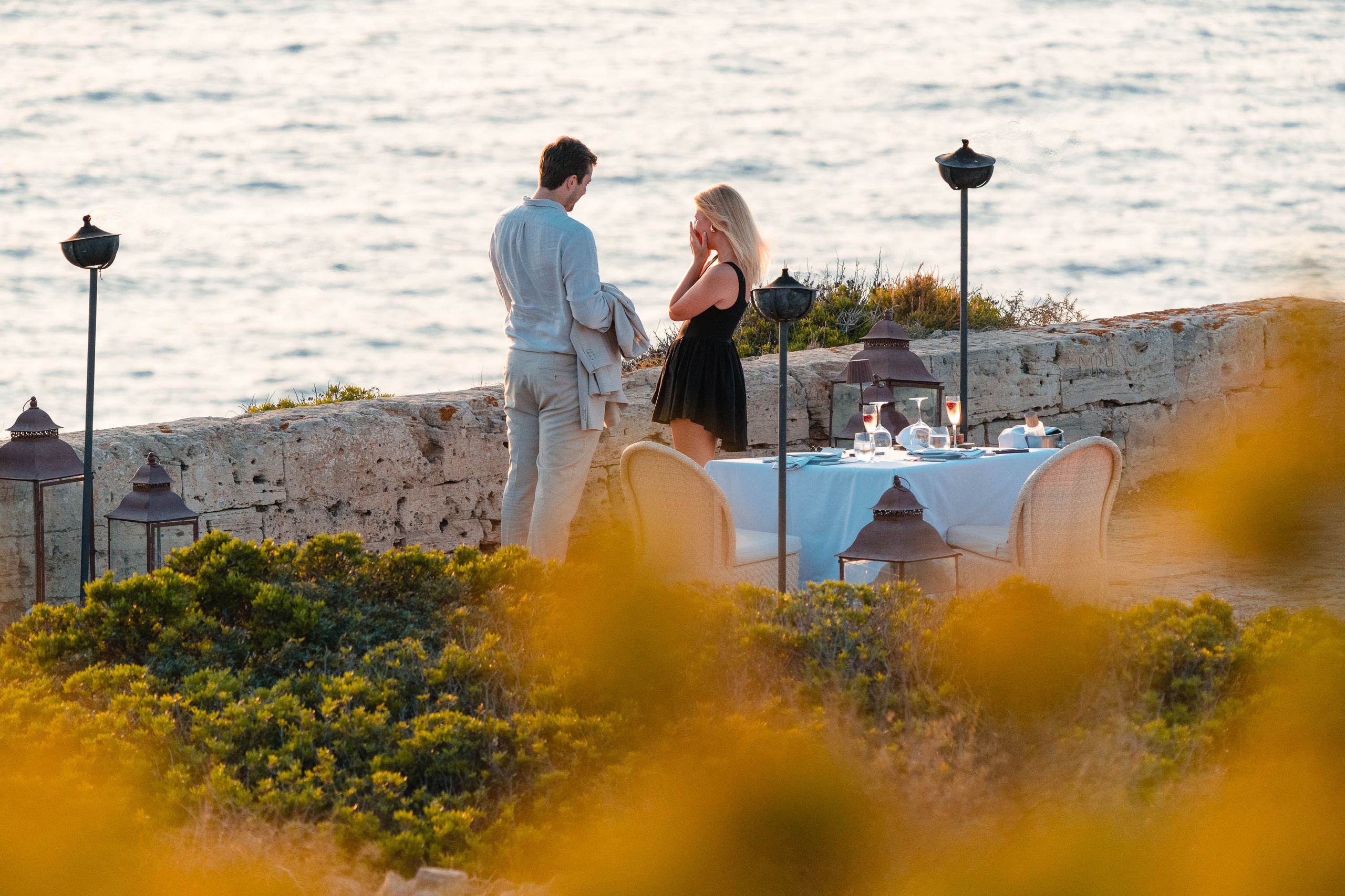 Perfect Marriage Proposal at Cap Rocat Hotel. Mallorca Wedding, Corporate & Social Photographer