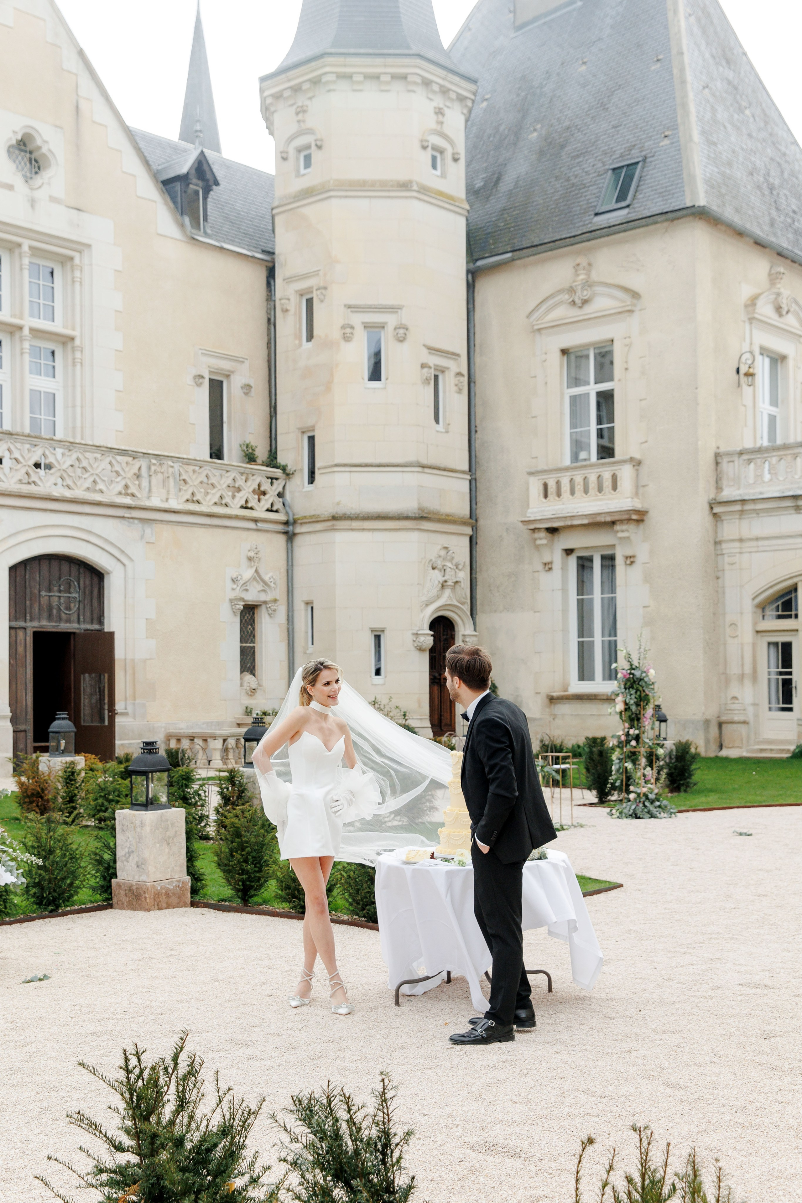 Unique architectural features of a wedding venue in France, showcasing its charm and character for special events