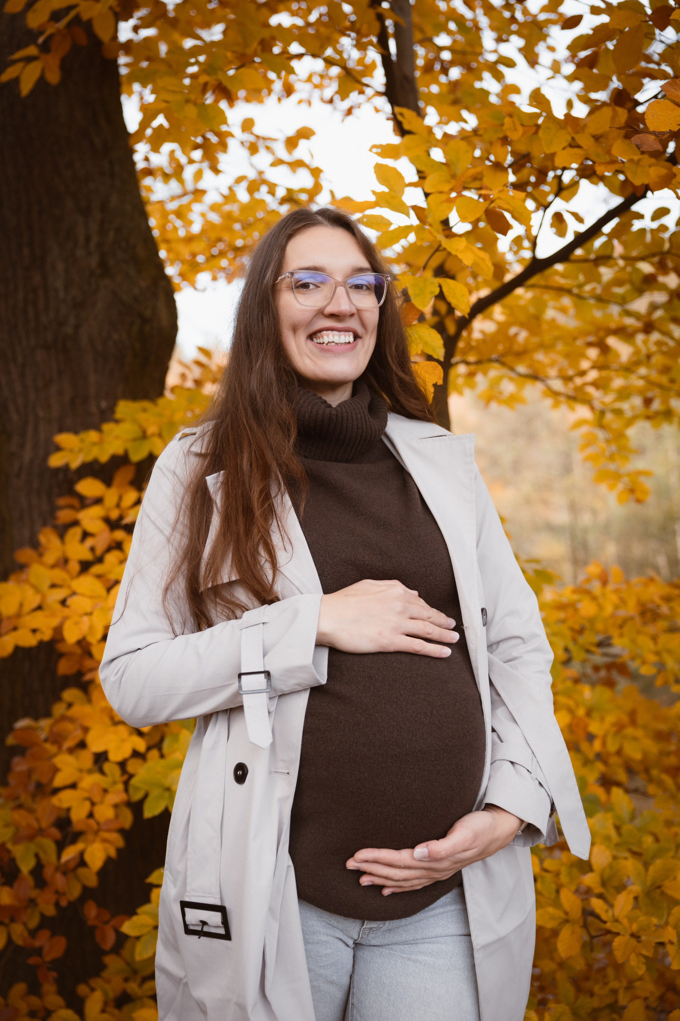 Podzimní těhotenské focení. Lifestyle a rodinná fotografka v Pisku Oxana Telupilova