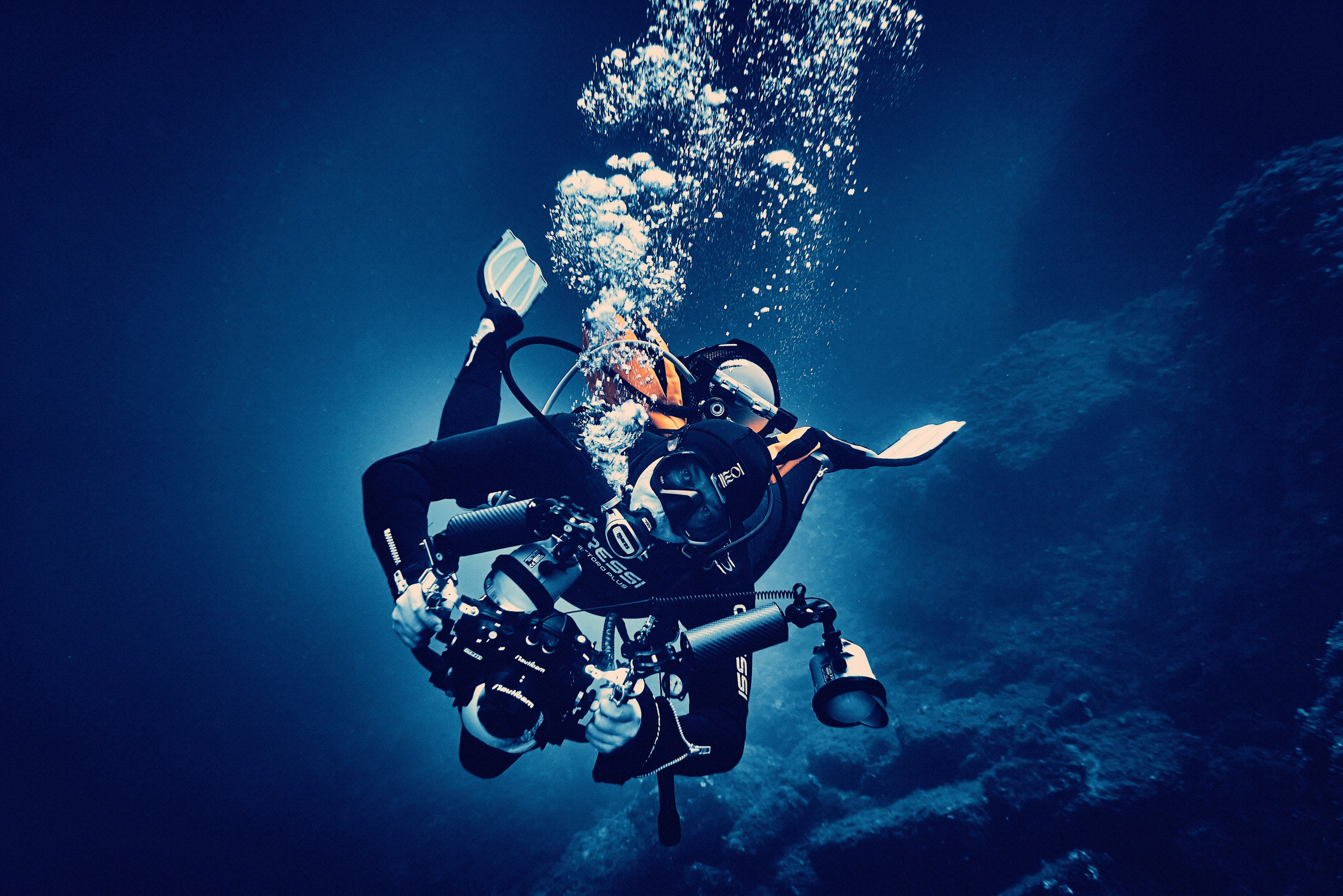 Fotograf podwodny Andriej Szypiłow. Portret podwodny. Underwater photographer Andriej Szypilow. Underwater portrait.