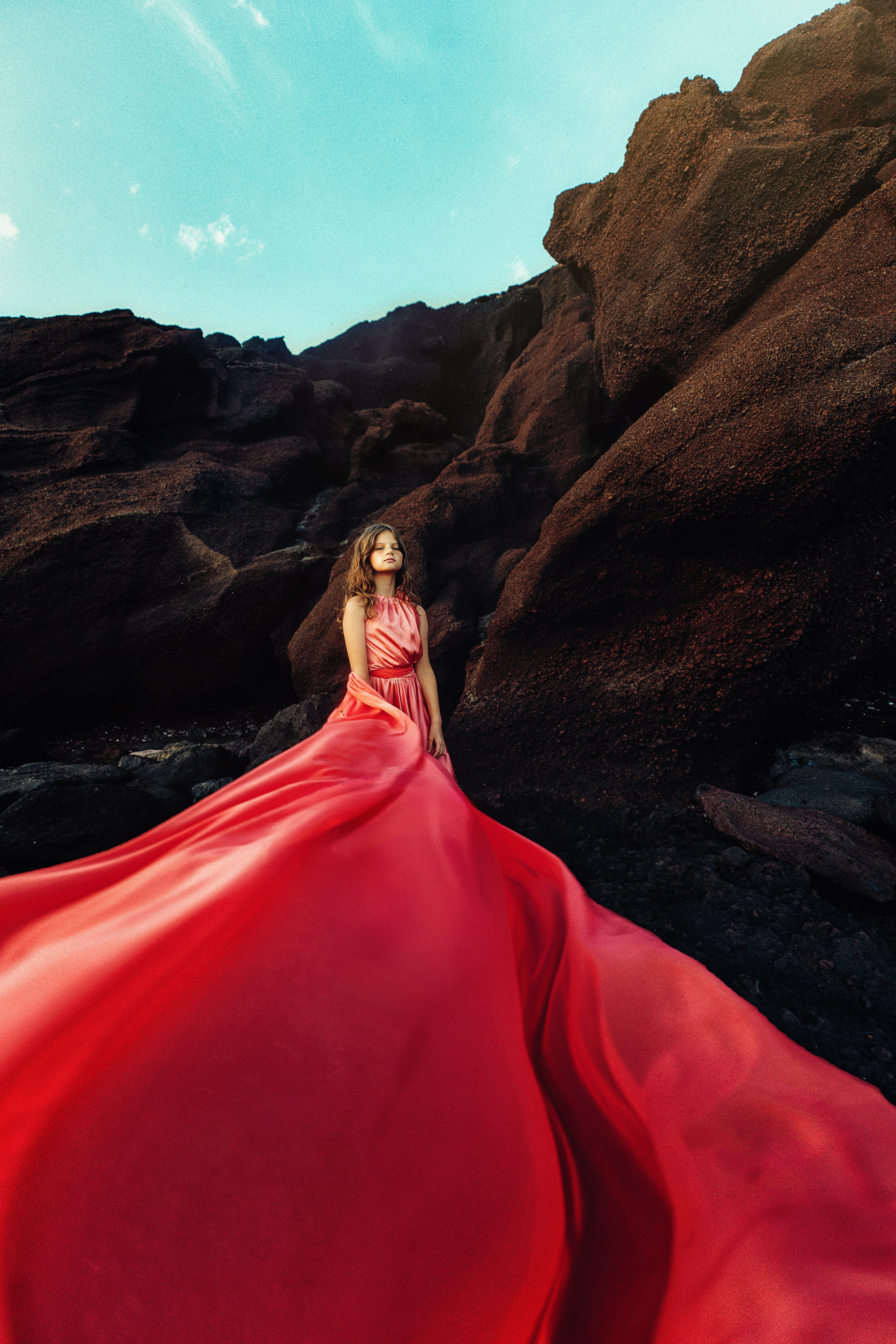 Платье коралл для девочки 20€. Профессиональный фотограф на Тенерифе