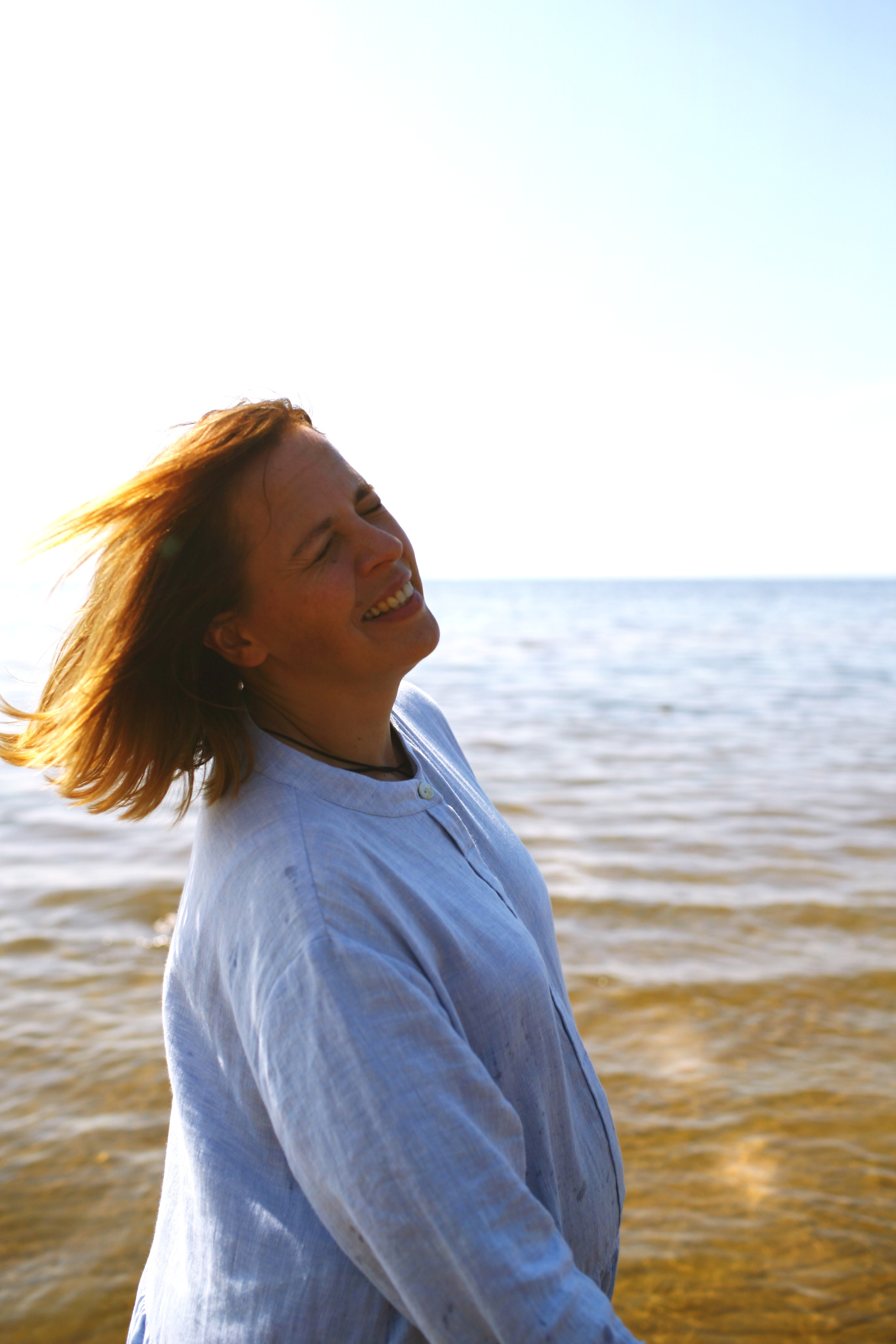 Anna, be herself. Water and sun. Victoria Dini. Art photography in London / Folkestone, UK