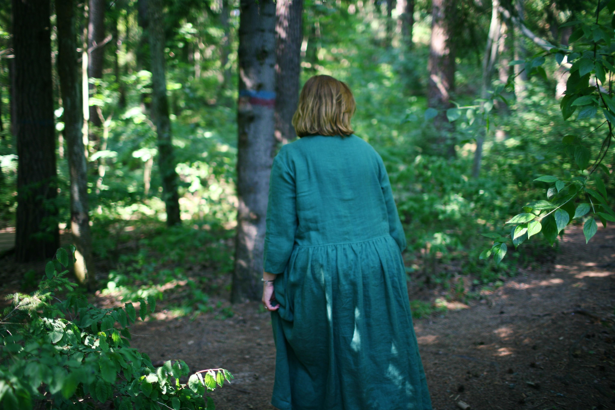 Anna, by herself. Woods and a little bit fire. Victoria Dini. Art photography in London / Folkestone, UK
