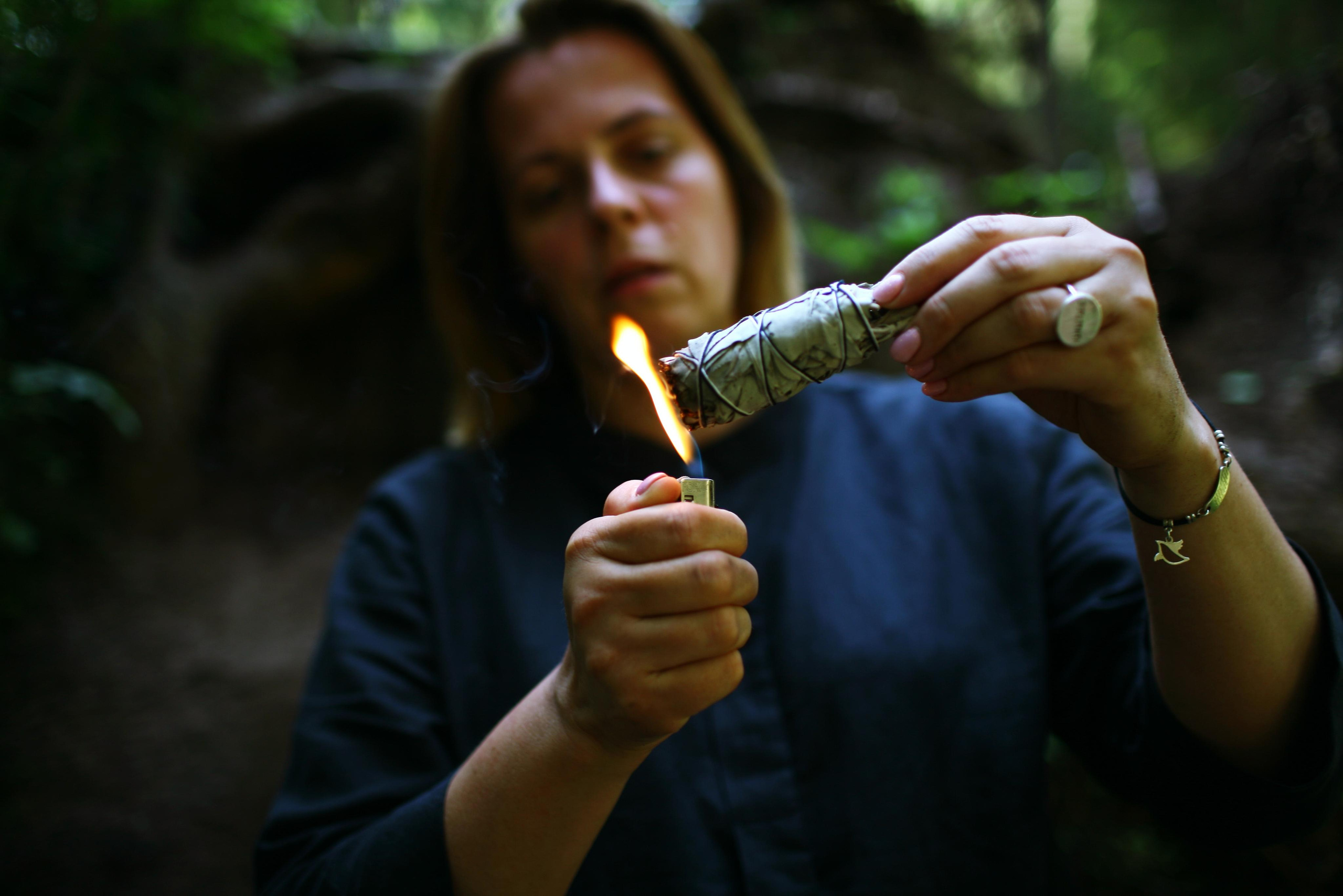 Anna, by herself. Woods and a little bit fire. Victoria Dini. Art photography in London / Folkestone, UK