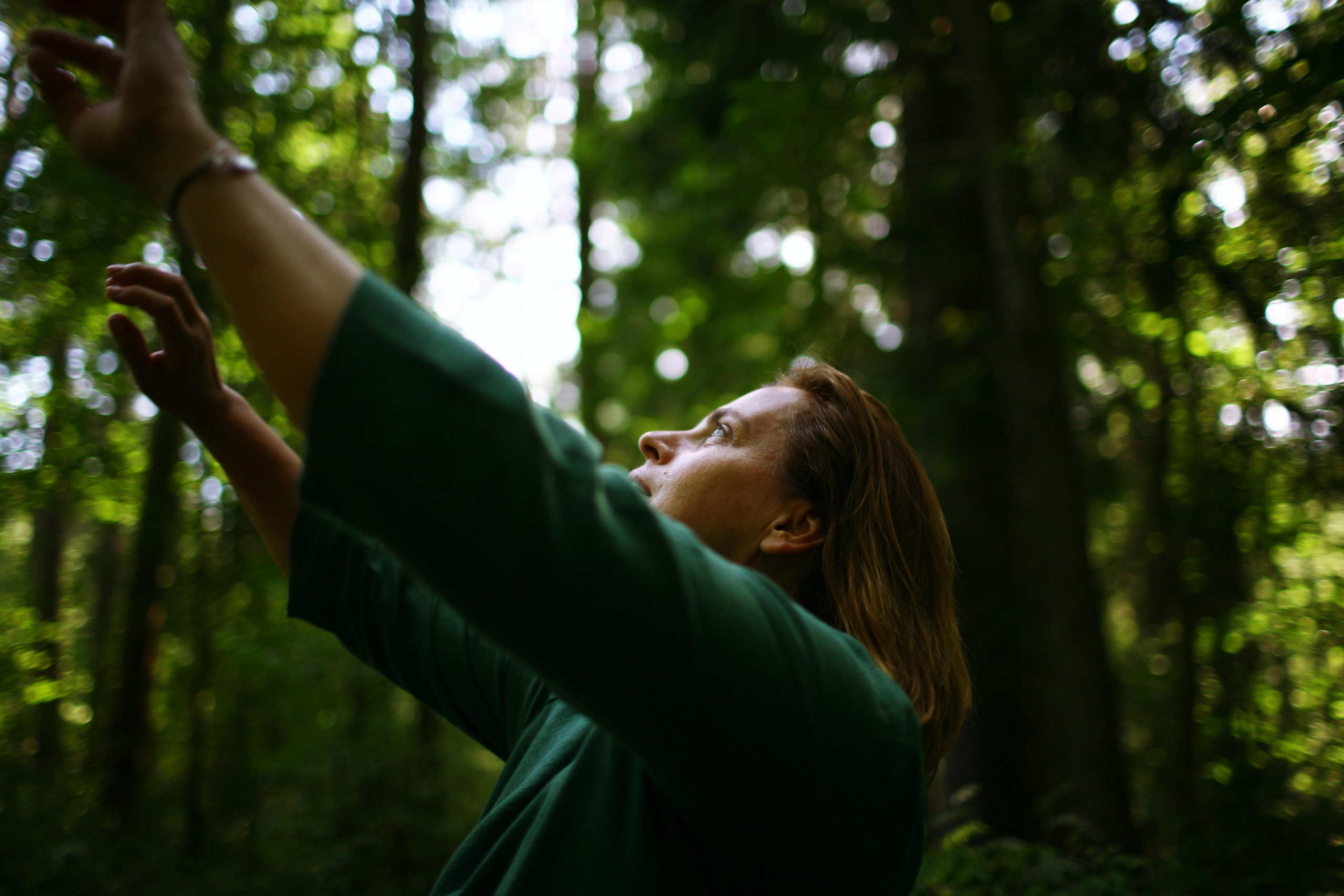 Anna, by herself. Woods and a little bit fire. Victoria Dini. Art photography in London / Folkestone, UK