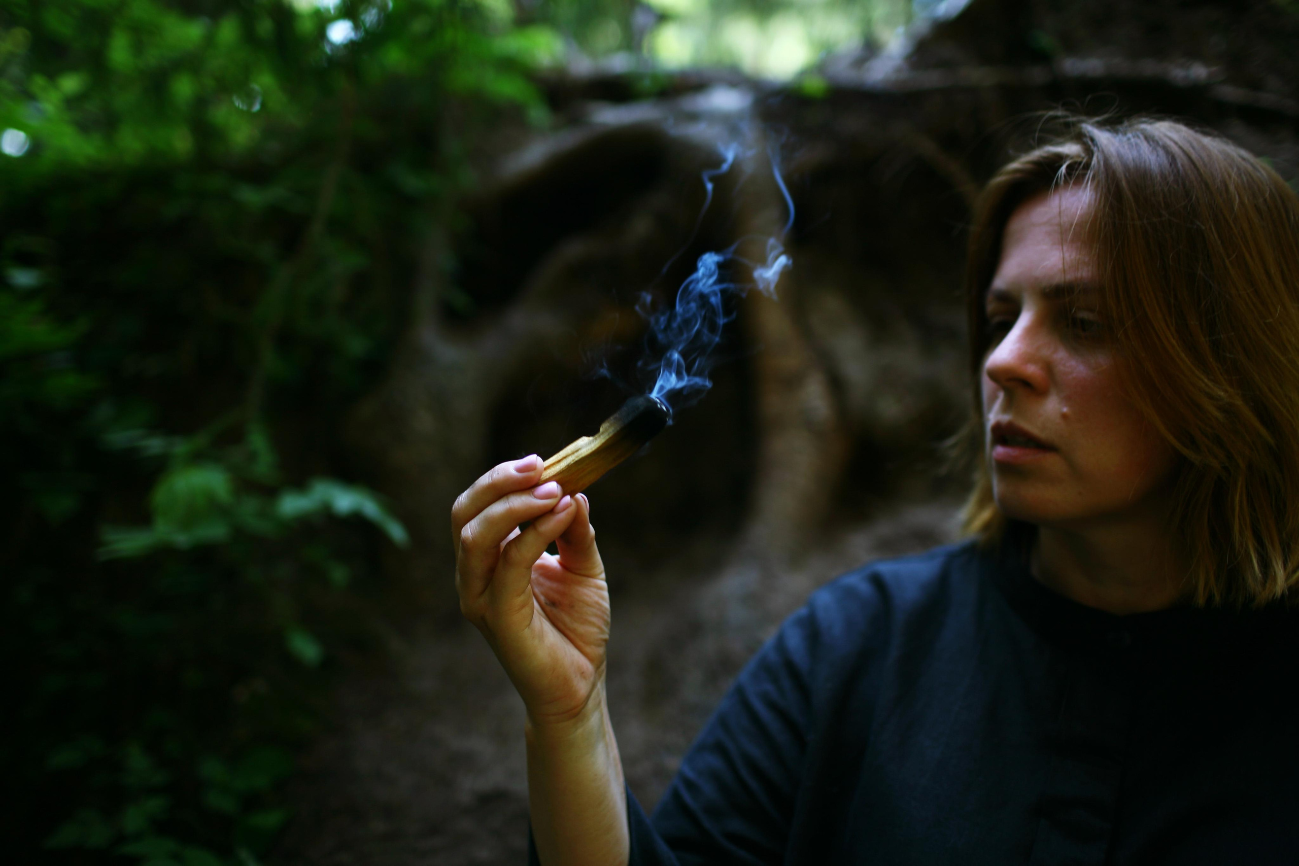 Anna, by herself. Woods and a little bit fire. Victoria Dini. Art photography in London / Folkestone, UK