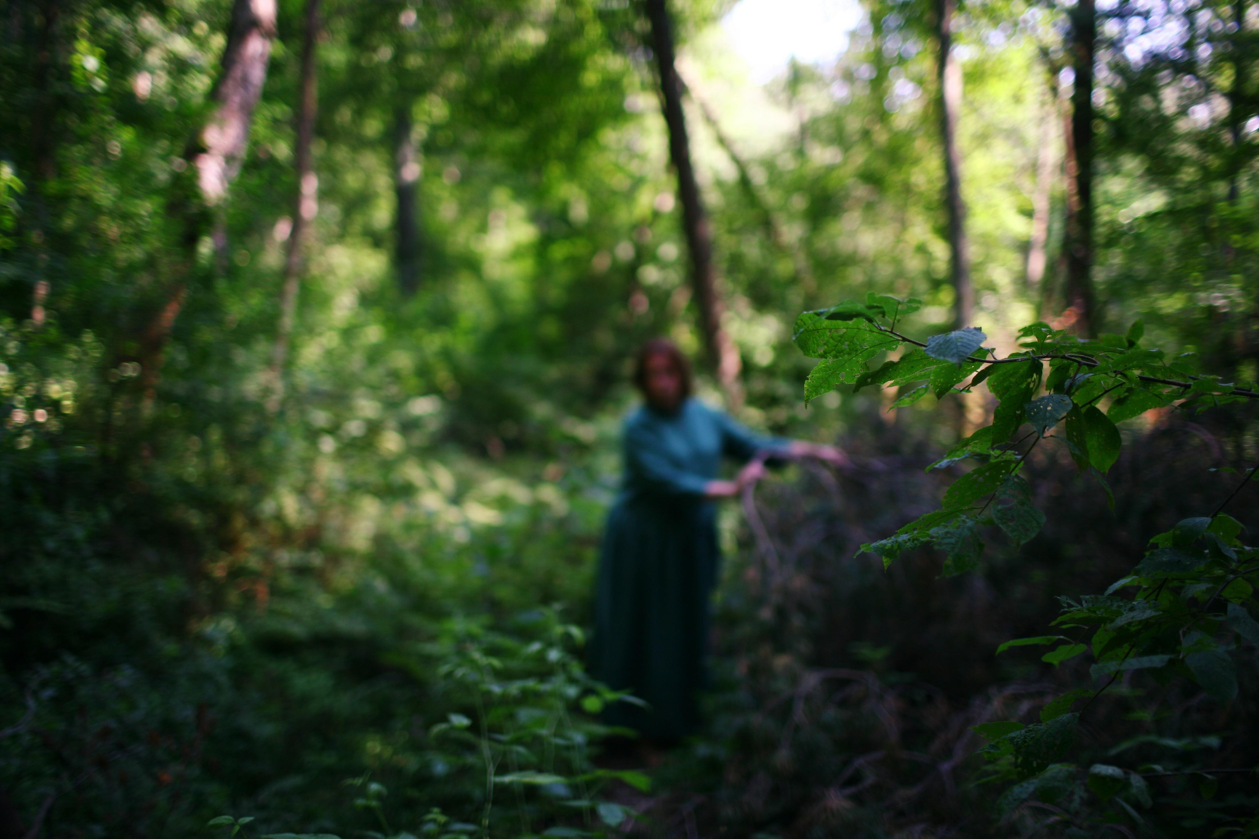 Anna, by herself. Woods and a little bit fire. Victoria Dini. Art photography in London / Folkestone, UK