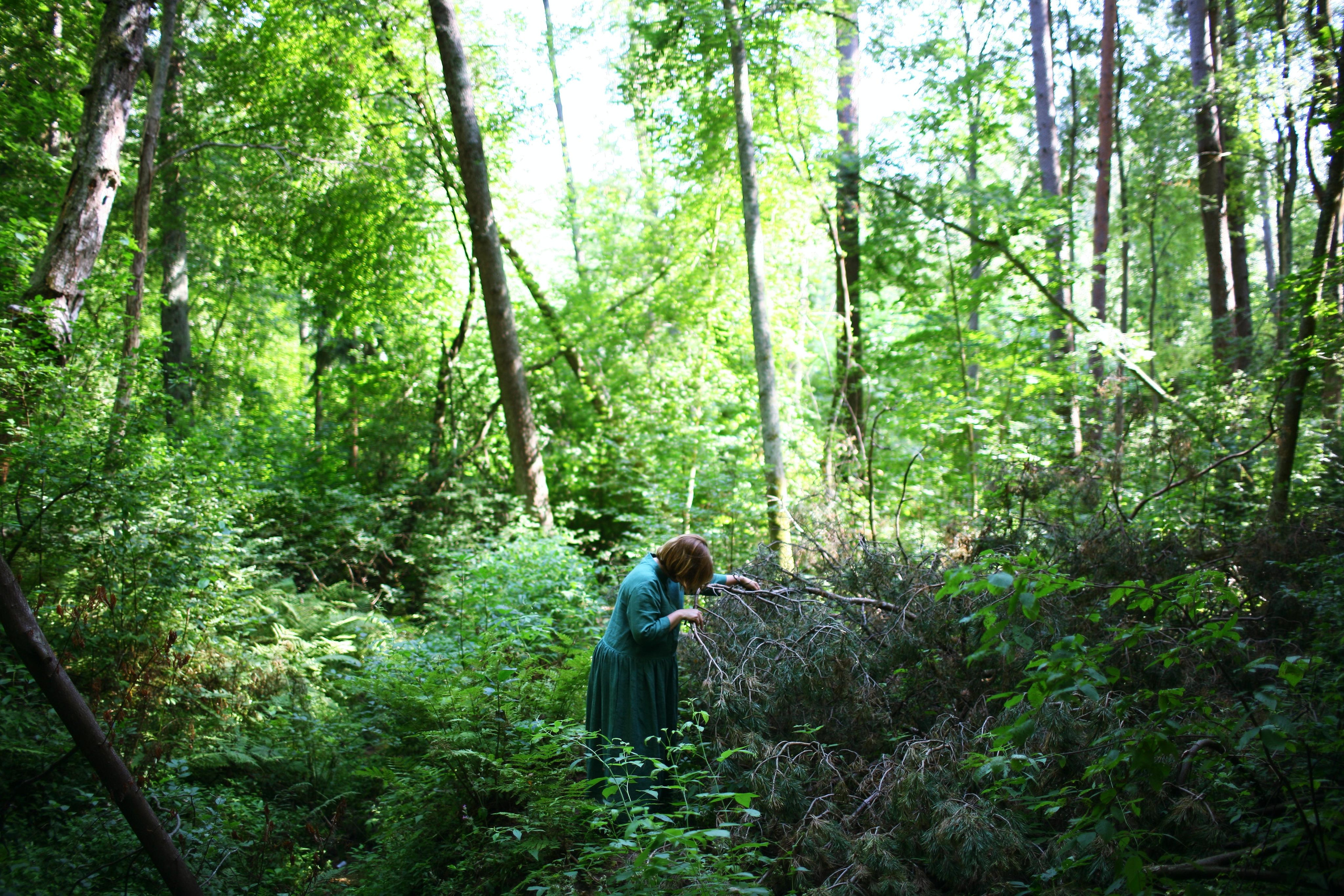 Anna, by herself. Woods and a little bit fire. Victoria Dini. Art photography in London / Folkestone, UK