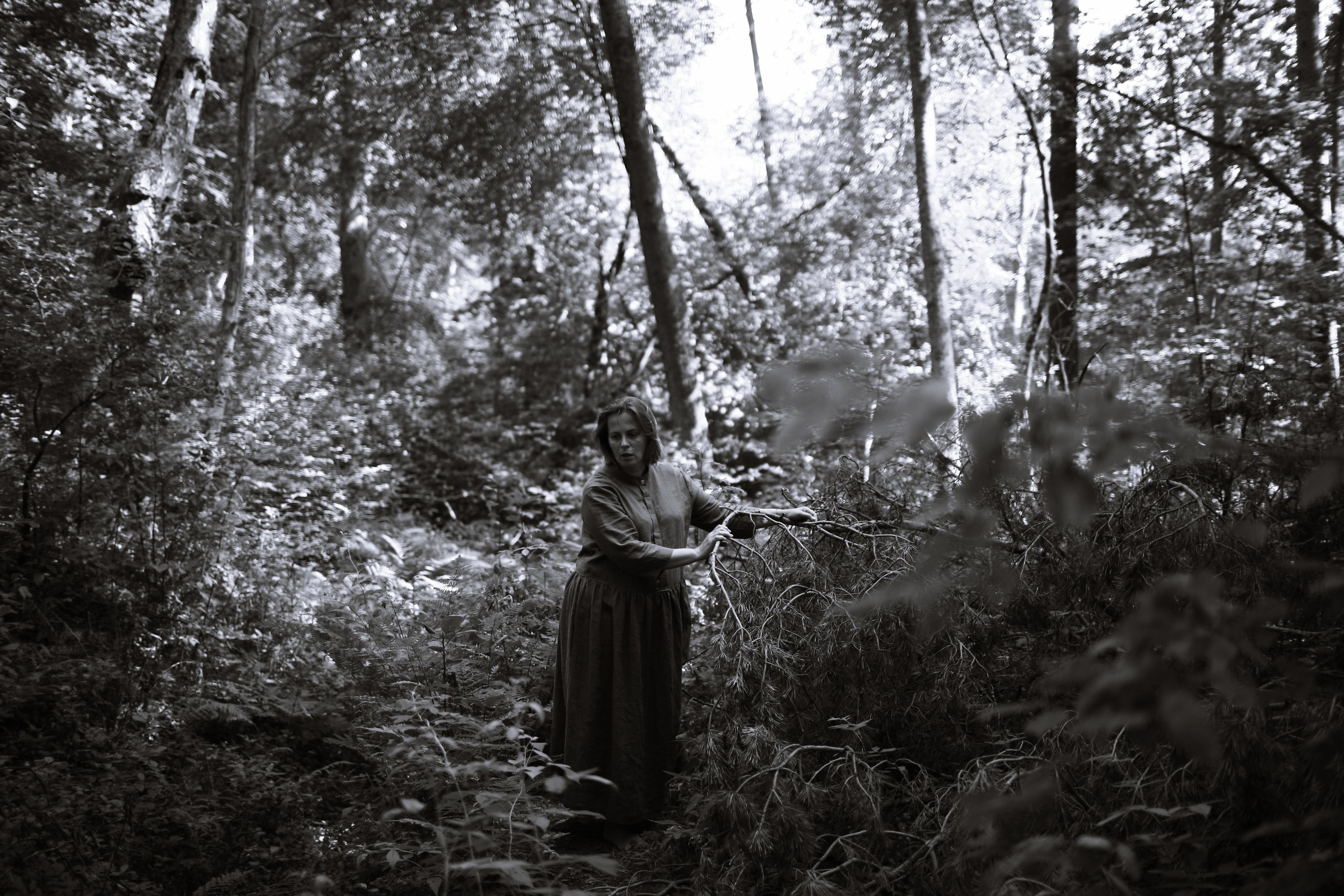 Anna, by herself. Woods and a little bit fire. Victoria Dini. Art photography in London / Folkestone, UK