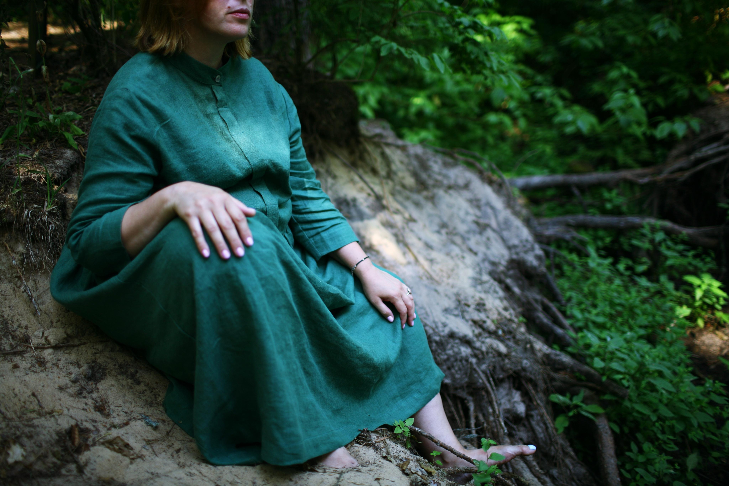 Anna, by herself. Woods and a little bit fire. Victoria Dini. Art photography in London / Folkestone, UK