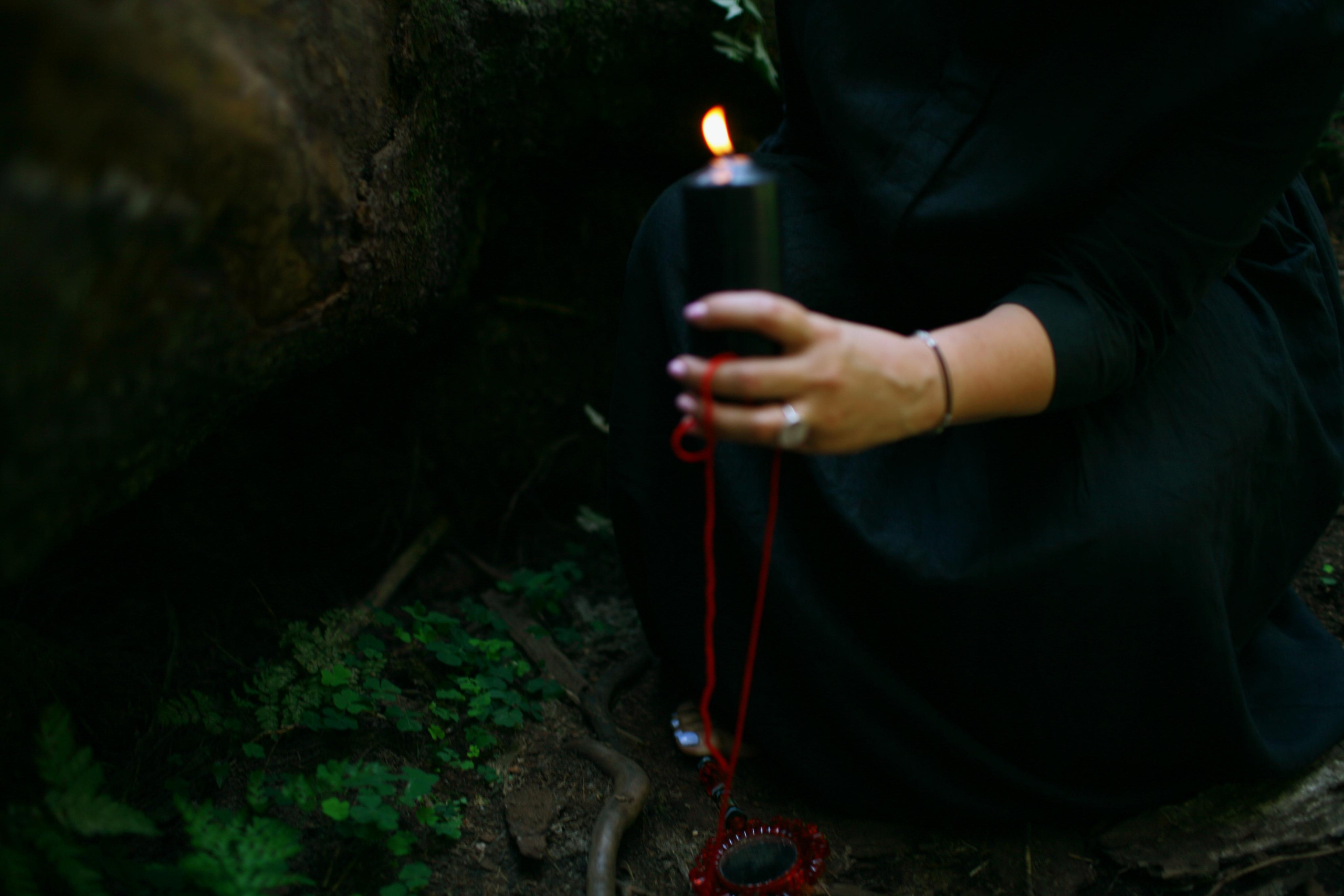 Anna, by herself. Woods and a little bit fire. Victoria Dini. Art photography in London / Folkestone, UK