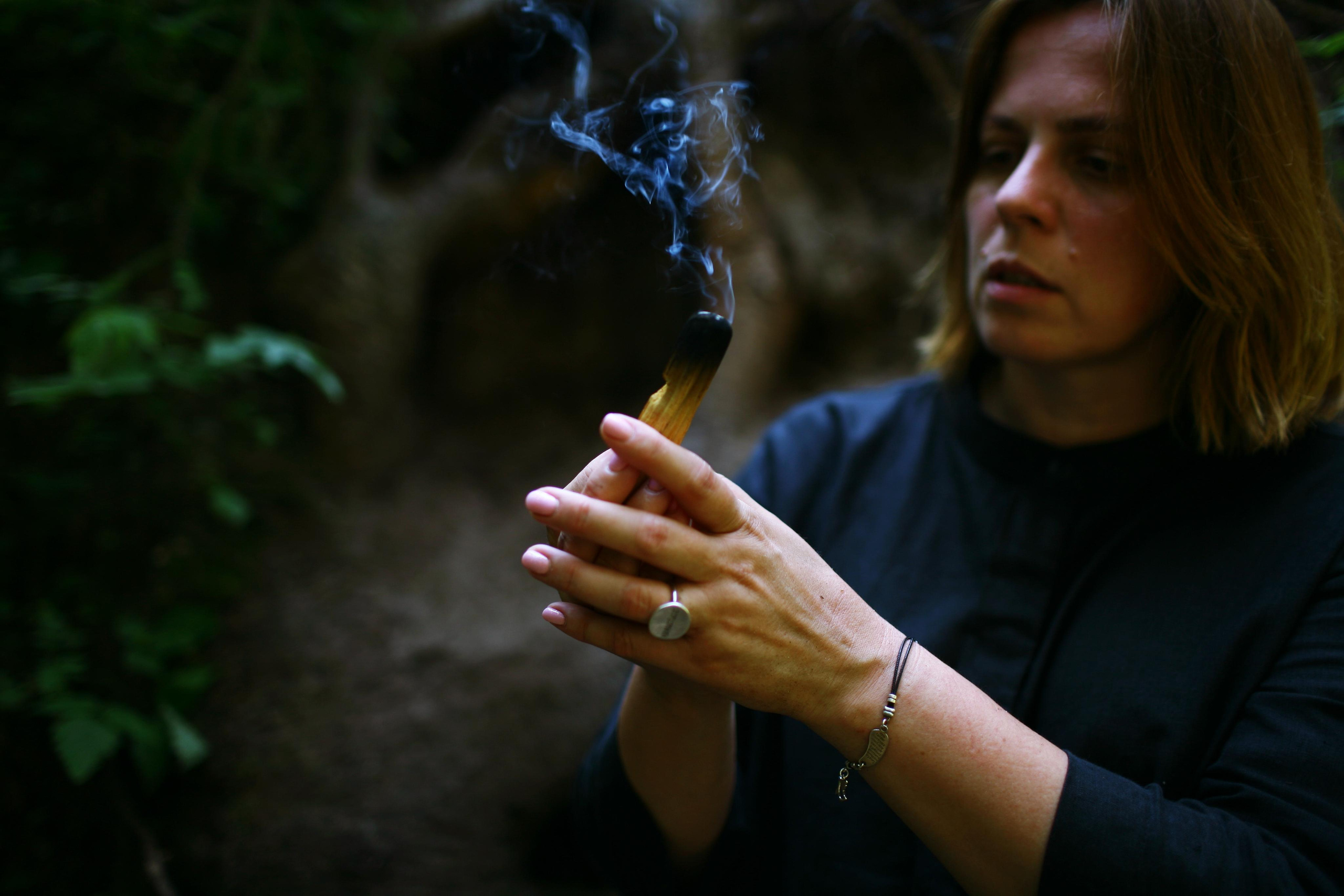 Anna, by herself. Woods and a little bit fire. Victoria Dini. Art photography in London / Folkestone, UK