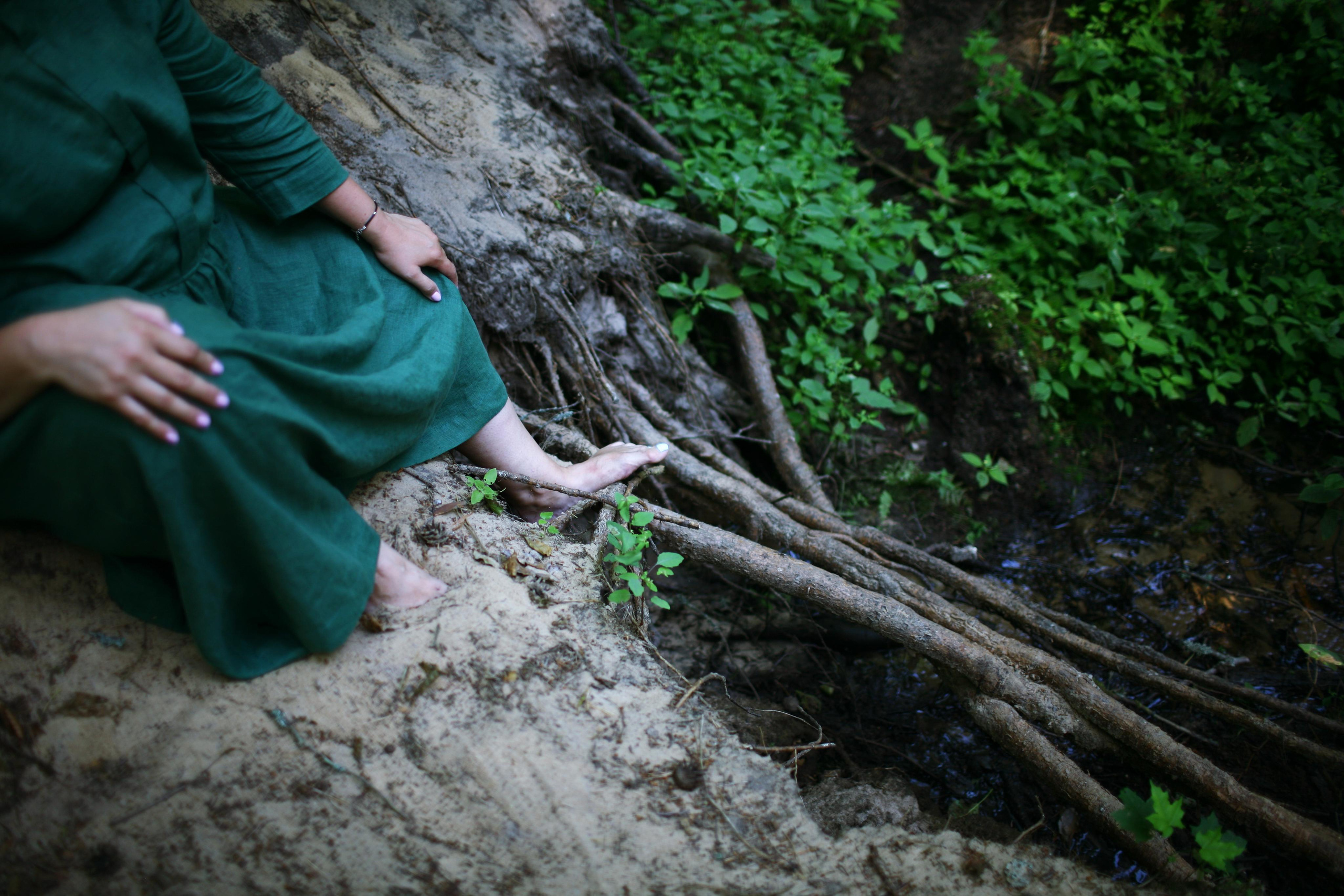 Anna, by herself. Woods and a little bit fire. Victoria Dini. Art photography in London / Folkestone, UK