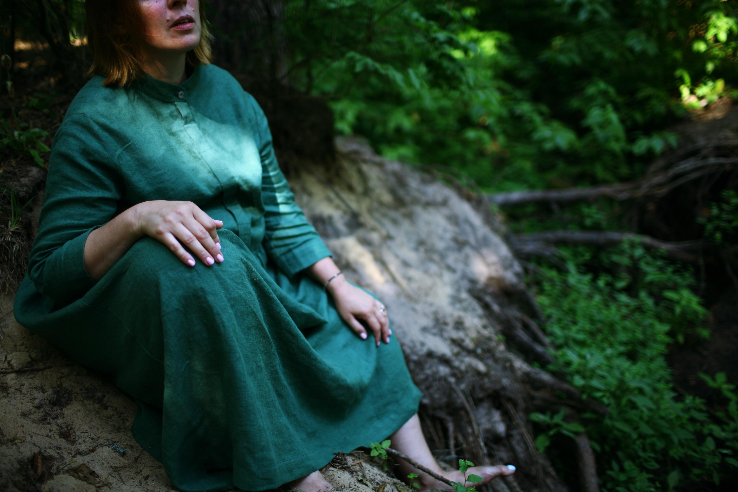 Anna, by herself. Woods and a little bit fire. Victoria Dini. Art photography in London / Folkestone, UK