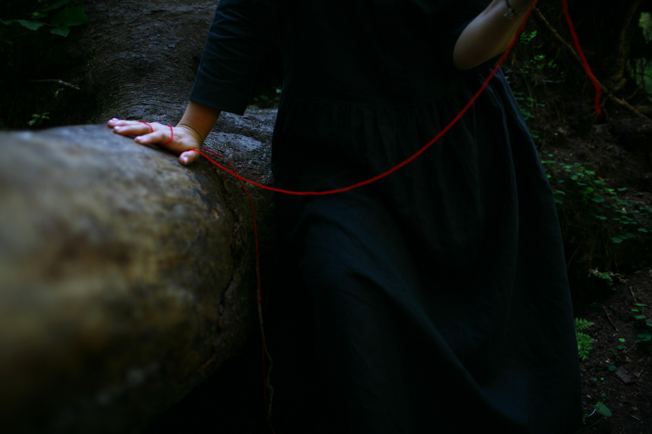 Anna, by herself. Woods and a little bit fire. Victoria Dini. Art photography in London / Folkestone, UK