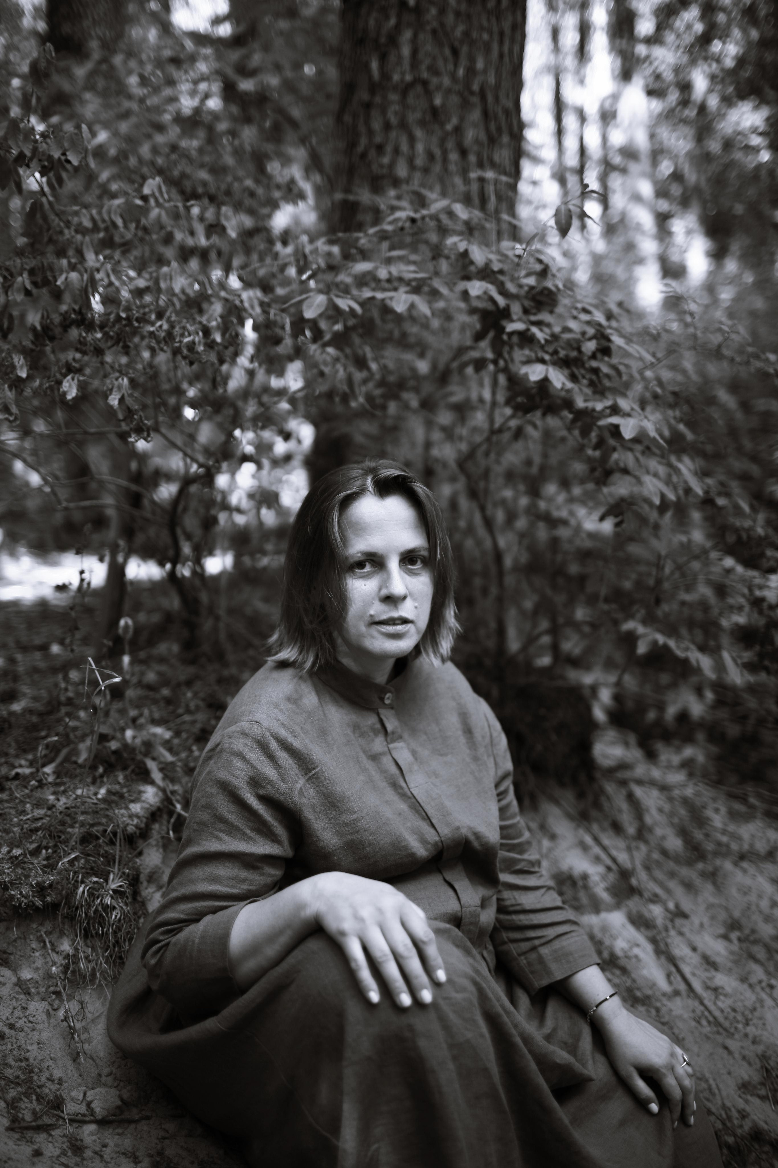 Anna, by herself. Woods and a little bit fire. Victoria Dini. Art photography in London / Folkestone, UK