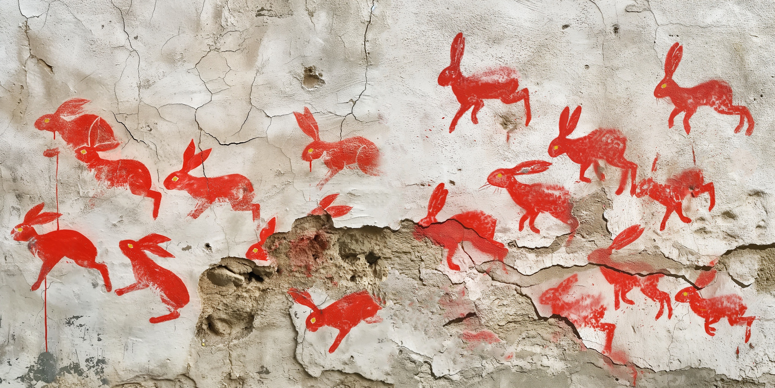 Streetart: Red Rabbits in the Non-Places. Marina Antonova