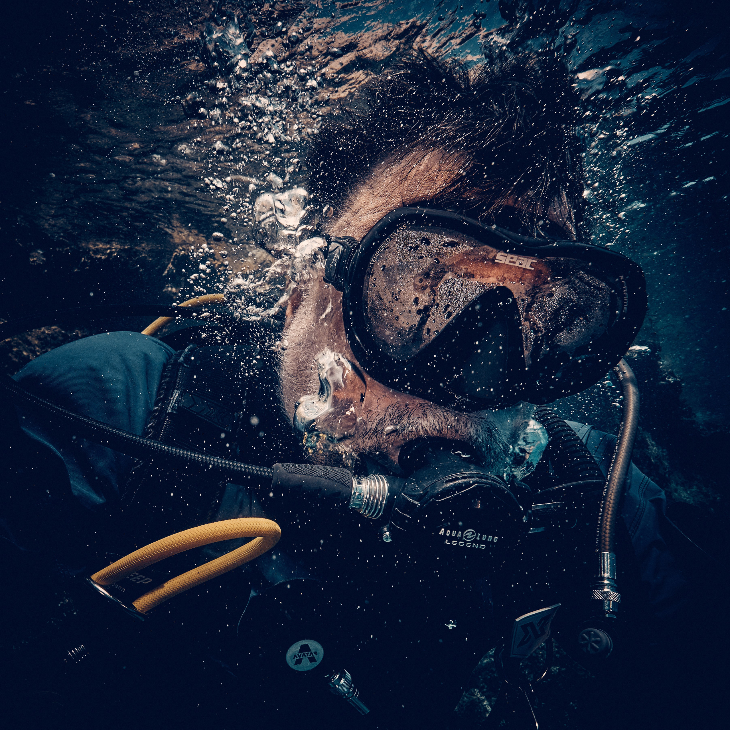 Fotograf podwodny Andriej Szypiłow. Portret podwodny. Underwater photographer Andriej Szypilow. Underwater portrait.