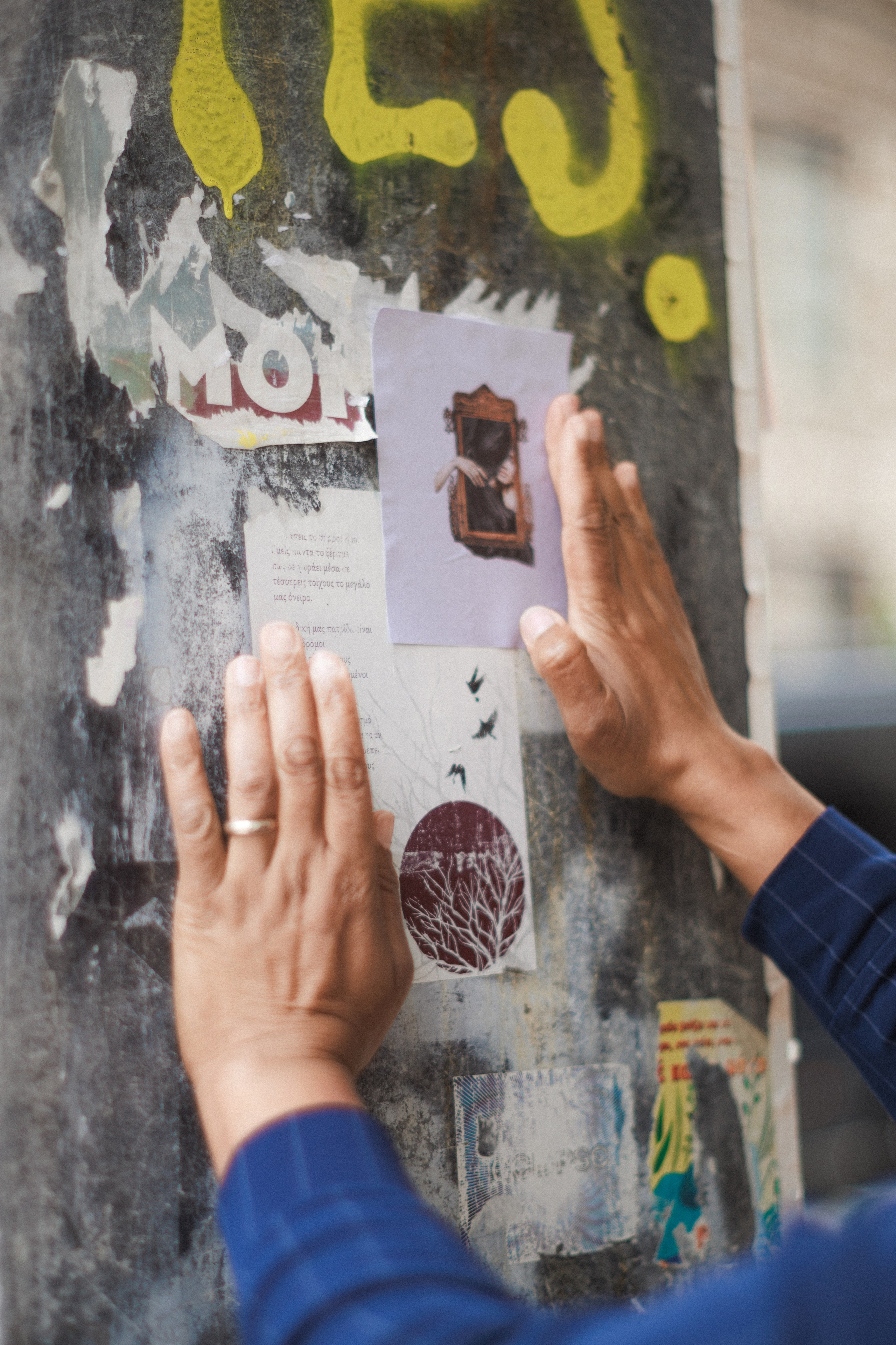Photographer of the group street intervention “People as Letters to the City”, Athens–Istanbul, 2025. Photographer in Greece Kristina