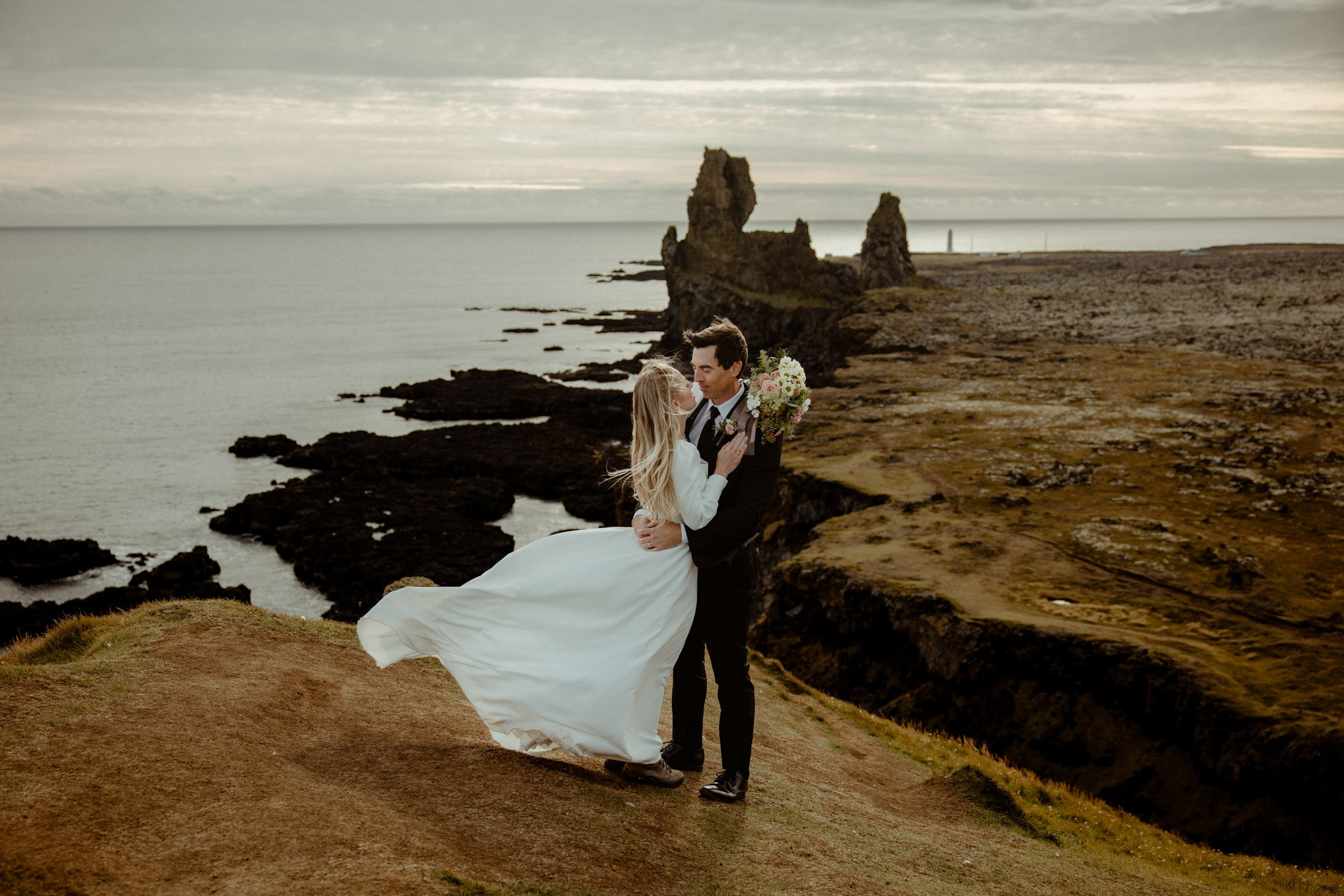 Iceland elopement at Budir Black Church | Snæfellsnes wedding by Iceland elopement photographer & videographer. Iceland elopement photographer & videographer