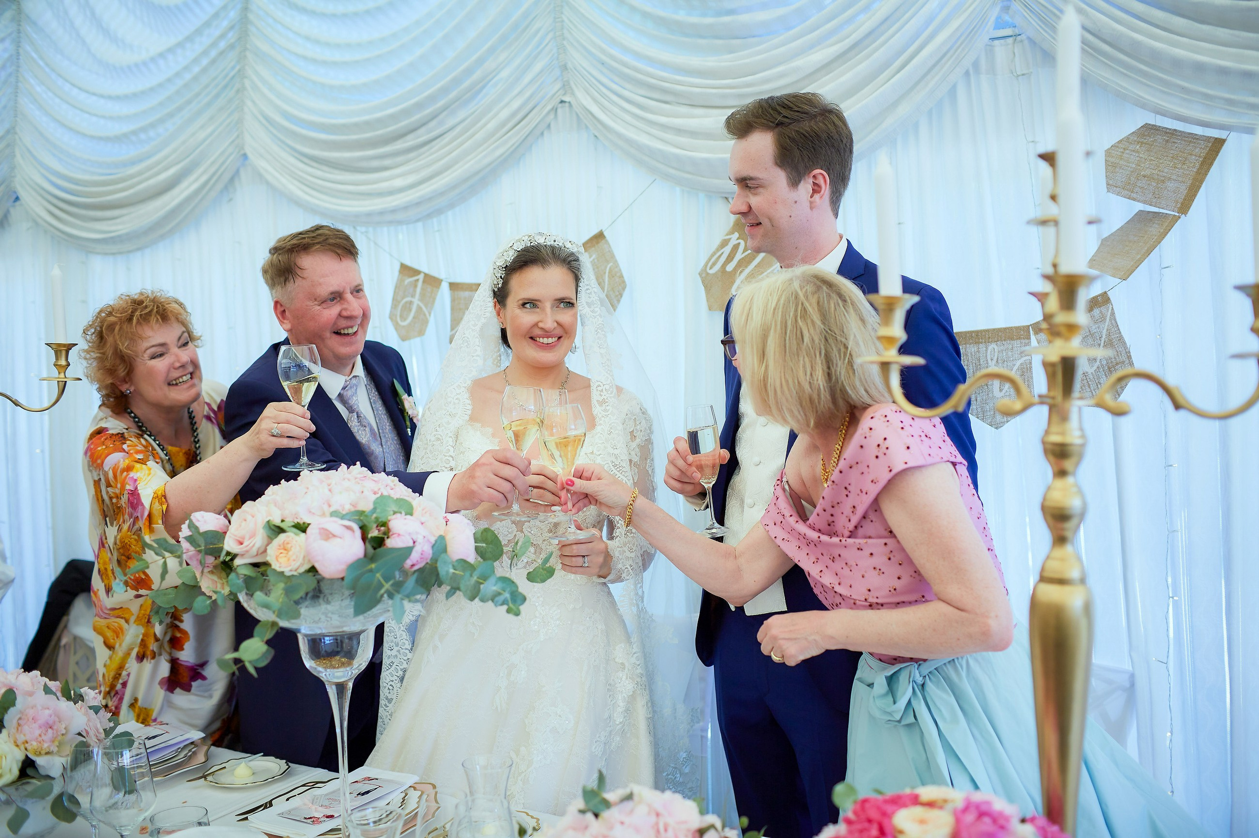The bride & groom's father toasts the newlyweds during their reception at the Villa Richter in Prague.