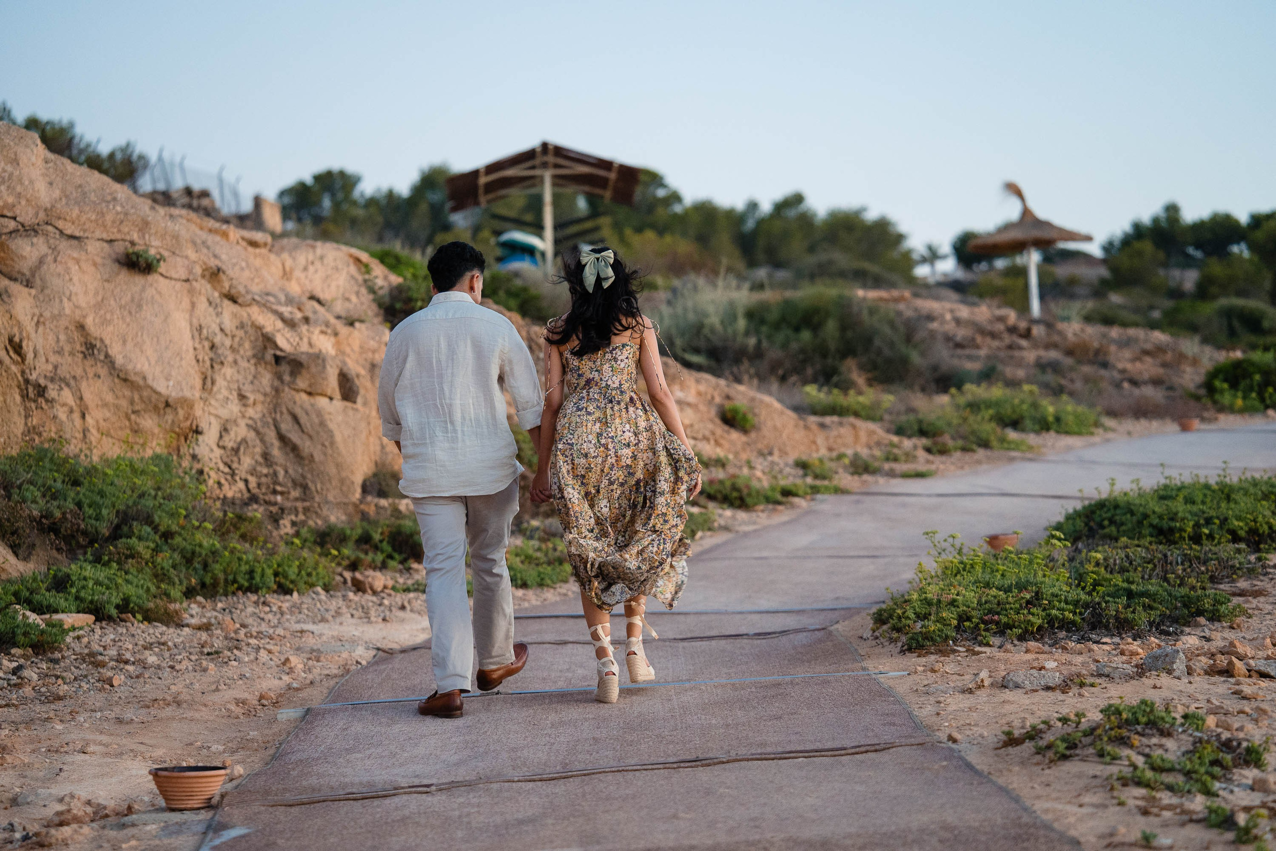 Dusk Wedding Proposal in Cap Rocat with UK clients. Mallorca Wedding, Corporate & Social Photographer