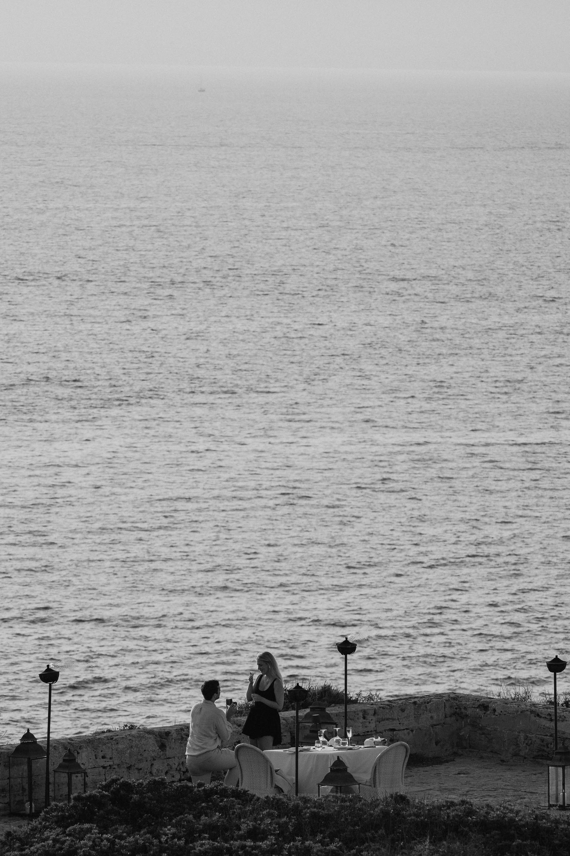 Perfect Marriage Proposal at Cap Rocat Hotel. Mallorca Wedding, Corporate & Social Photographer