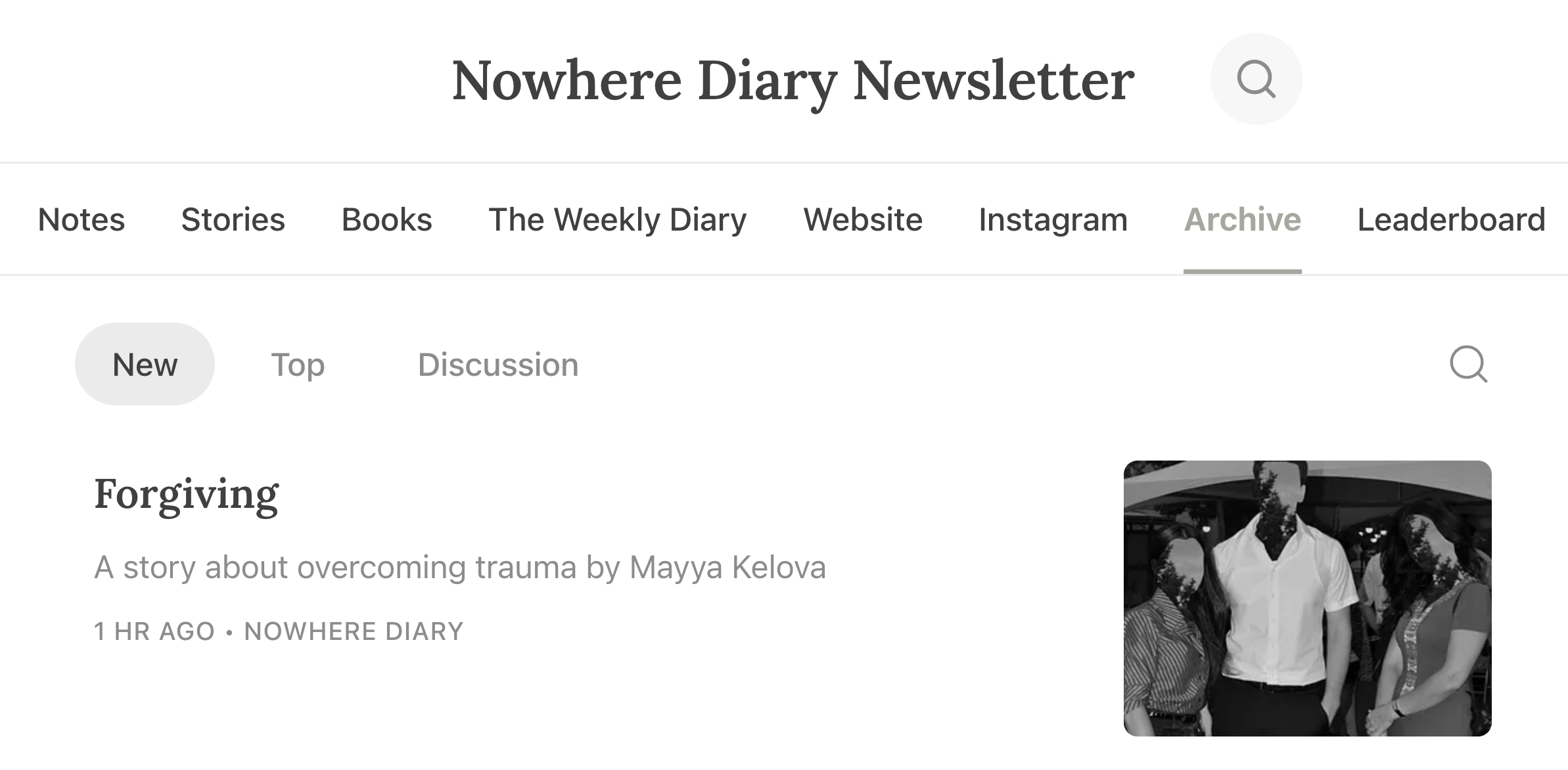 Nowhere Diary: https://nowherediary.substack.com/p/forgiving 
