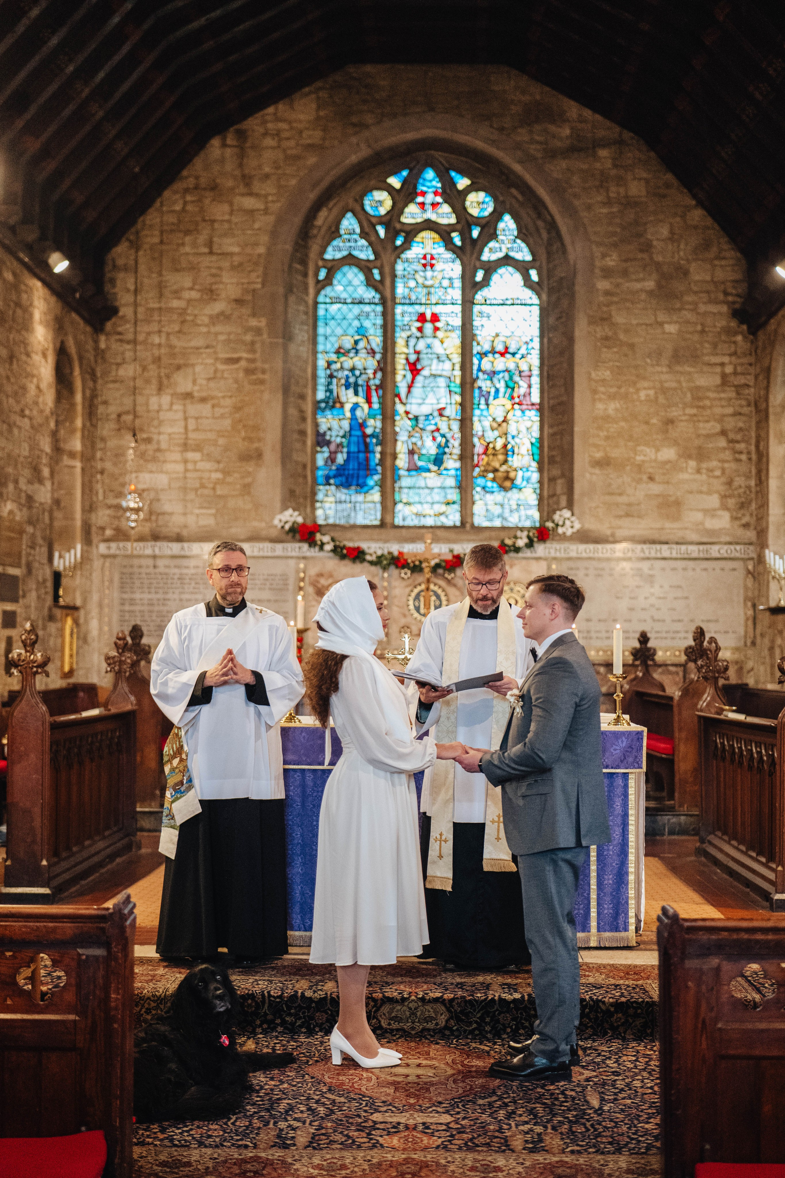 Part of wedding ceremony in church