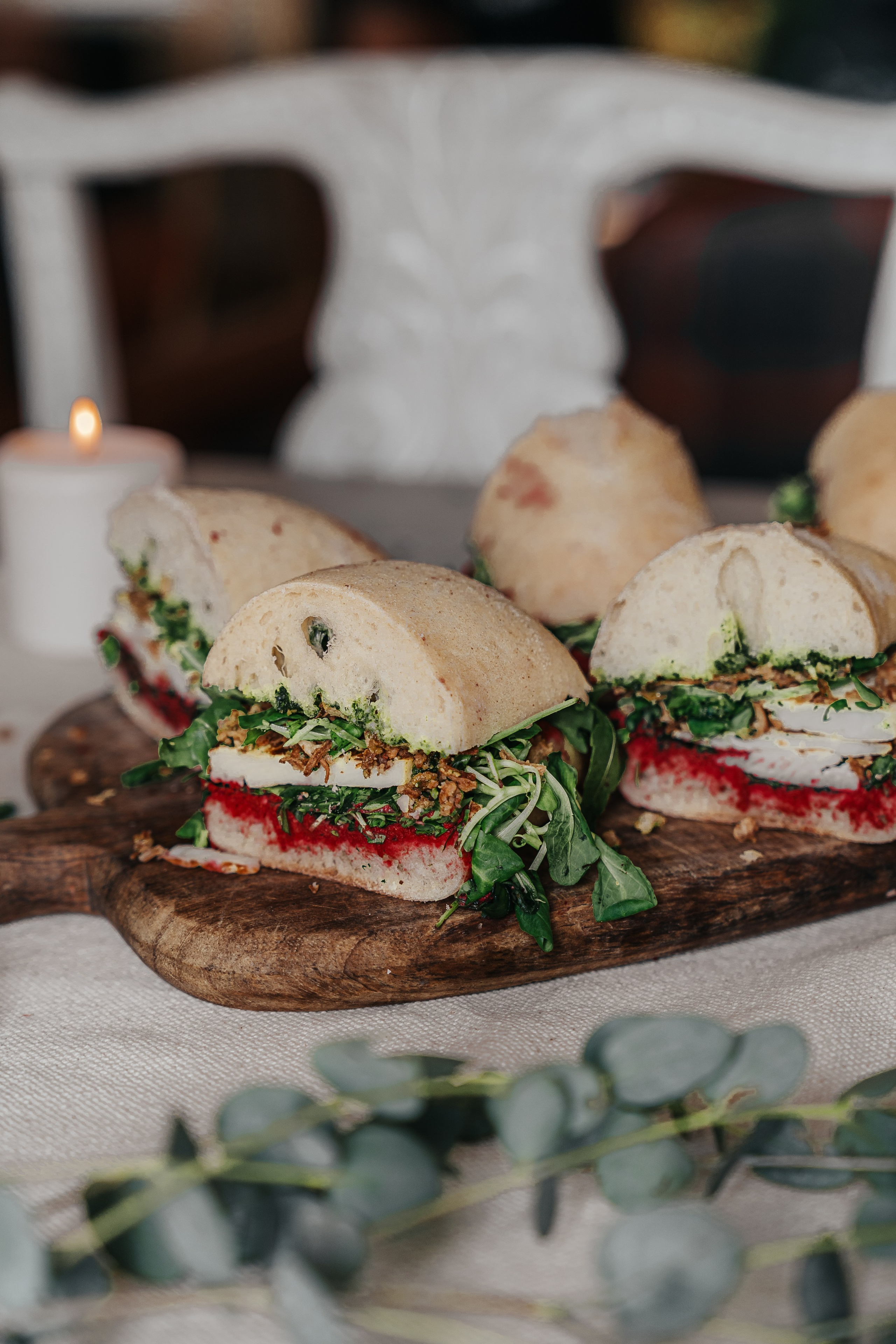 Retreat in Northumberland Roses Bowler, food photography, cake and catering photography, women run businesses, sandwiches and salads photoshoot 