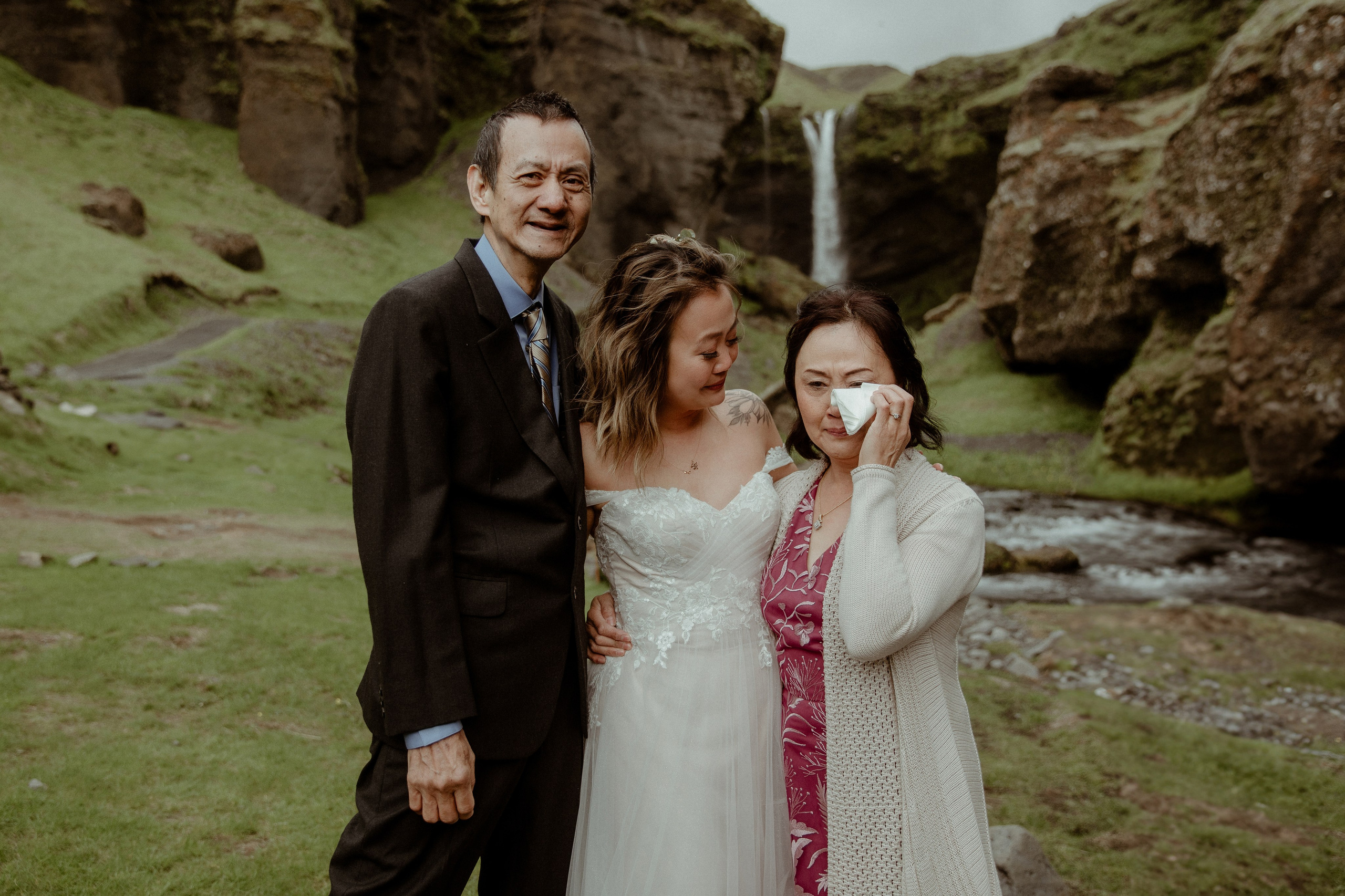 Elopement at Kvernufoss Waterfall. Iceland elopement photo and video | Nikolaichik Photo
