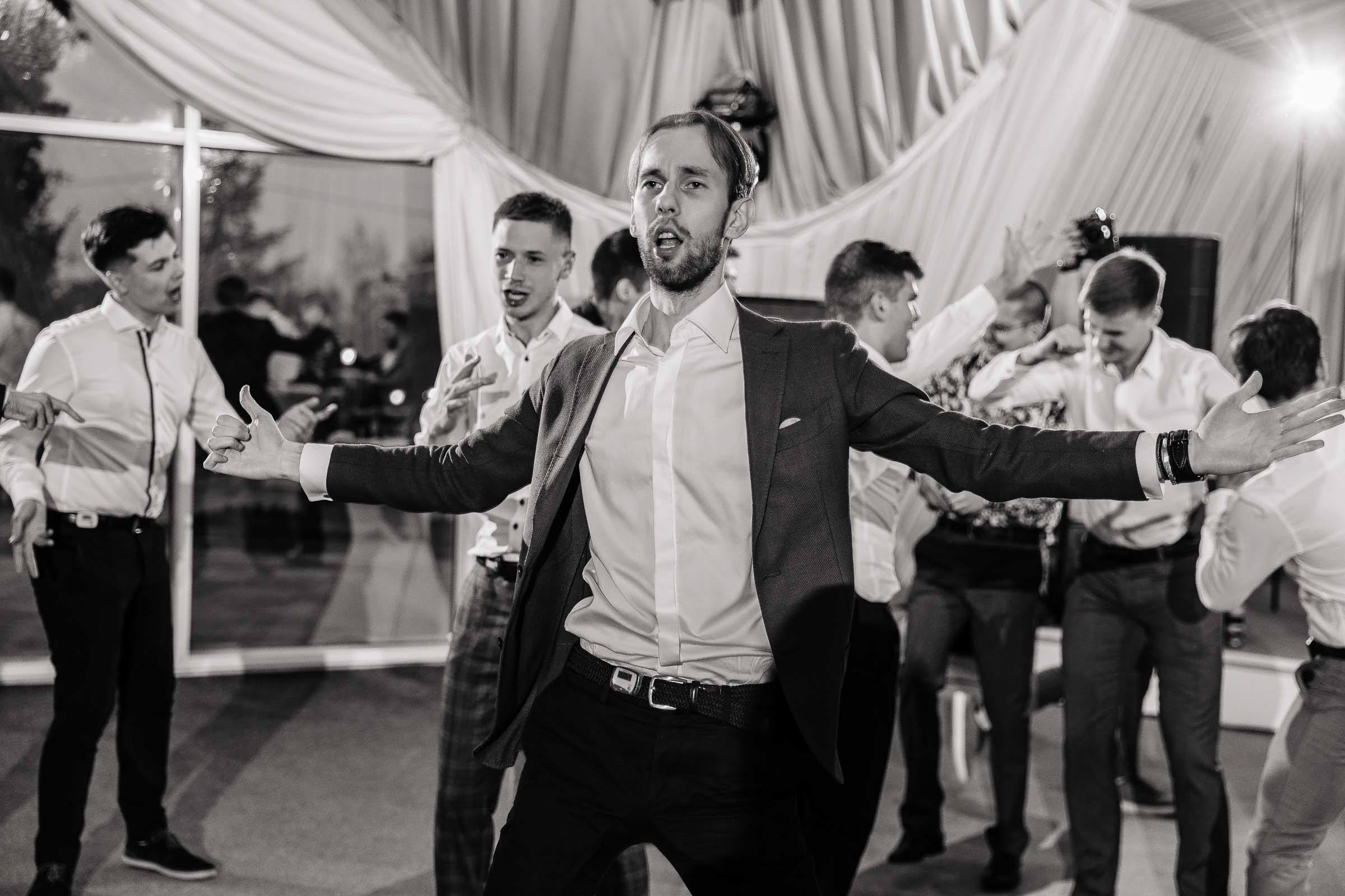 Dance floor guest, by Tanya Bodgan, Bude, Cornwall wedding photography.