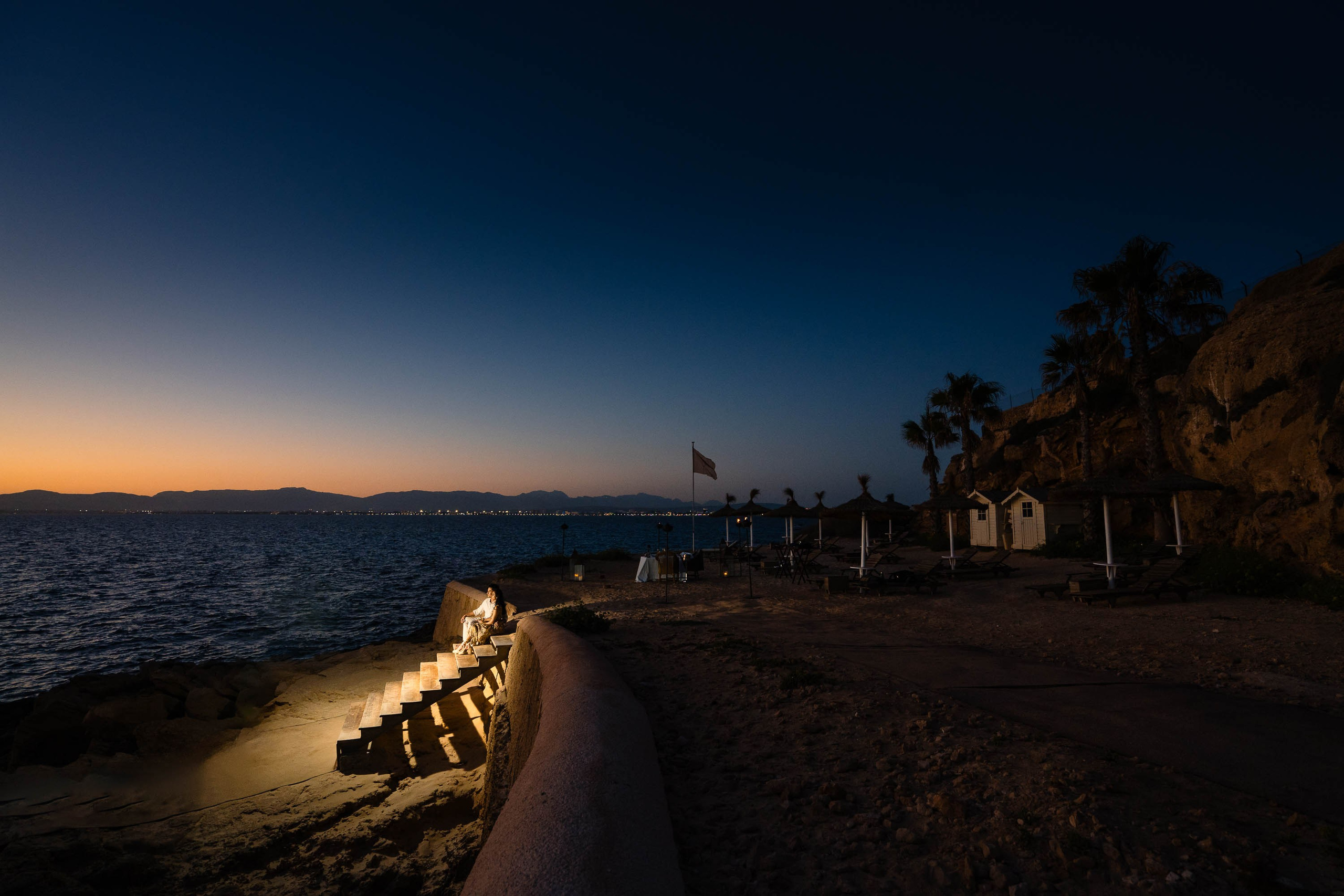 Dusk Wedding Proposal in Cap Rocat with UK clients. Mallorca Wedding, Corporate & Social Photographer