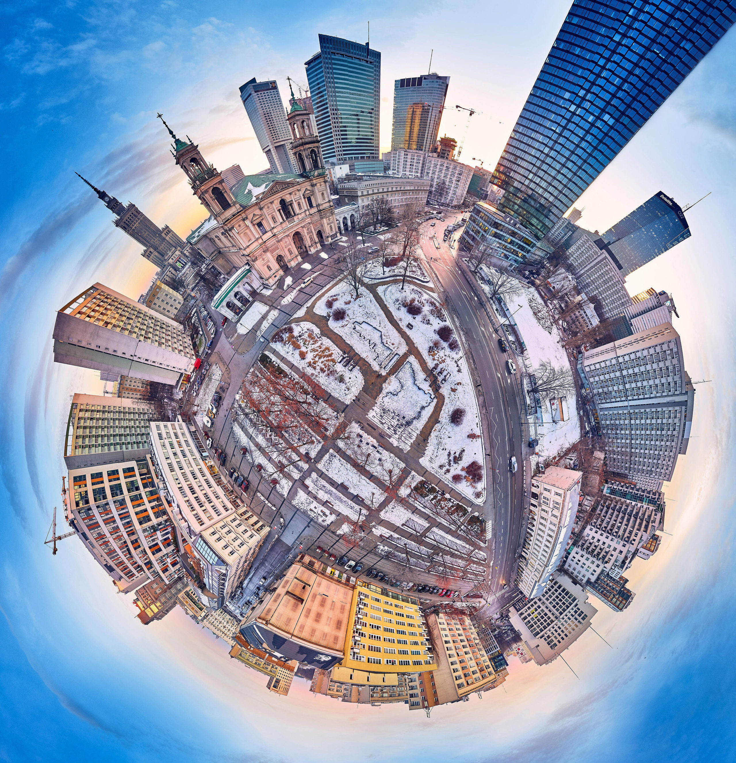 Panoramy lotnicze 360 „Little Planet” znanych miejsc Warszawy. Андрей Шипилов — Фотография & Видеография