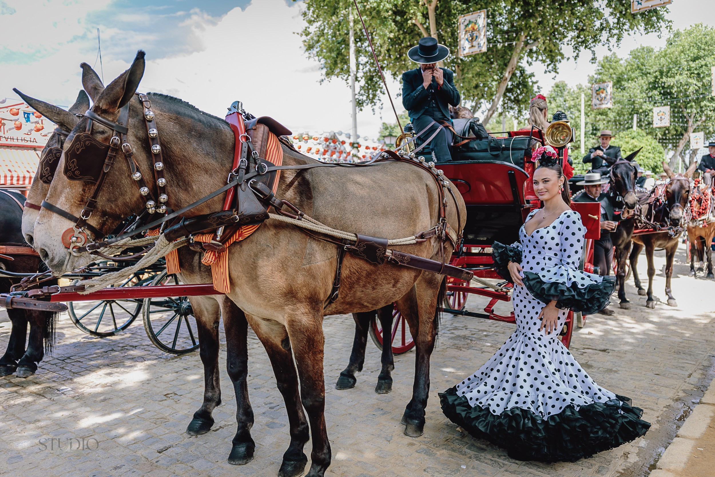 Sesión de fotos en feria de Abril de Sevilla. Inicio