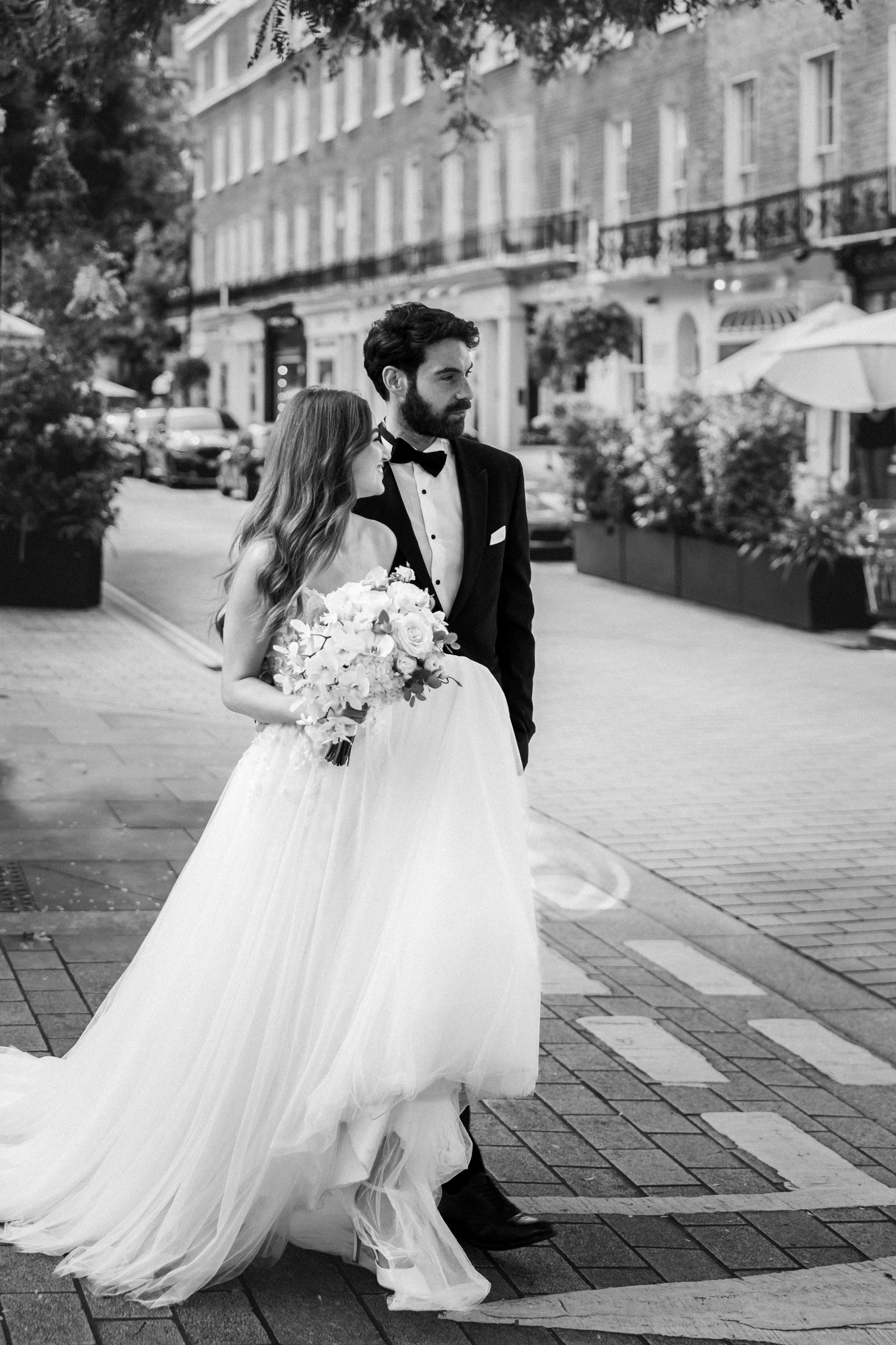 Elegant Wedding London Belgravia Elopement couple. Timeless Wedding & Event Photography — based London, working across Europe