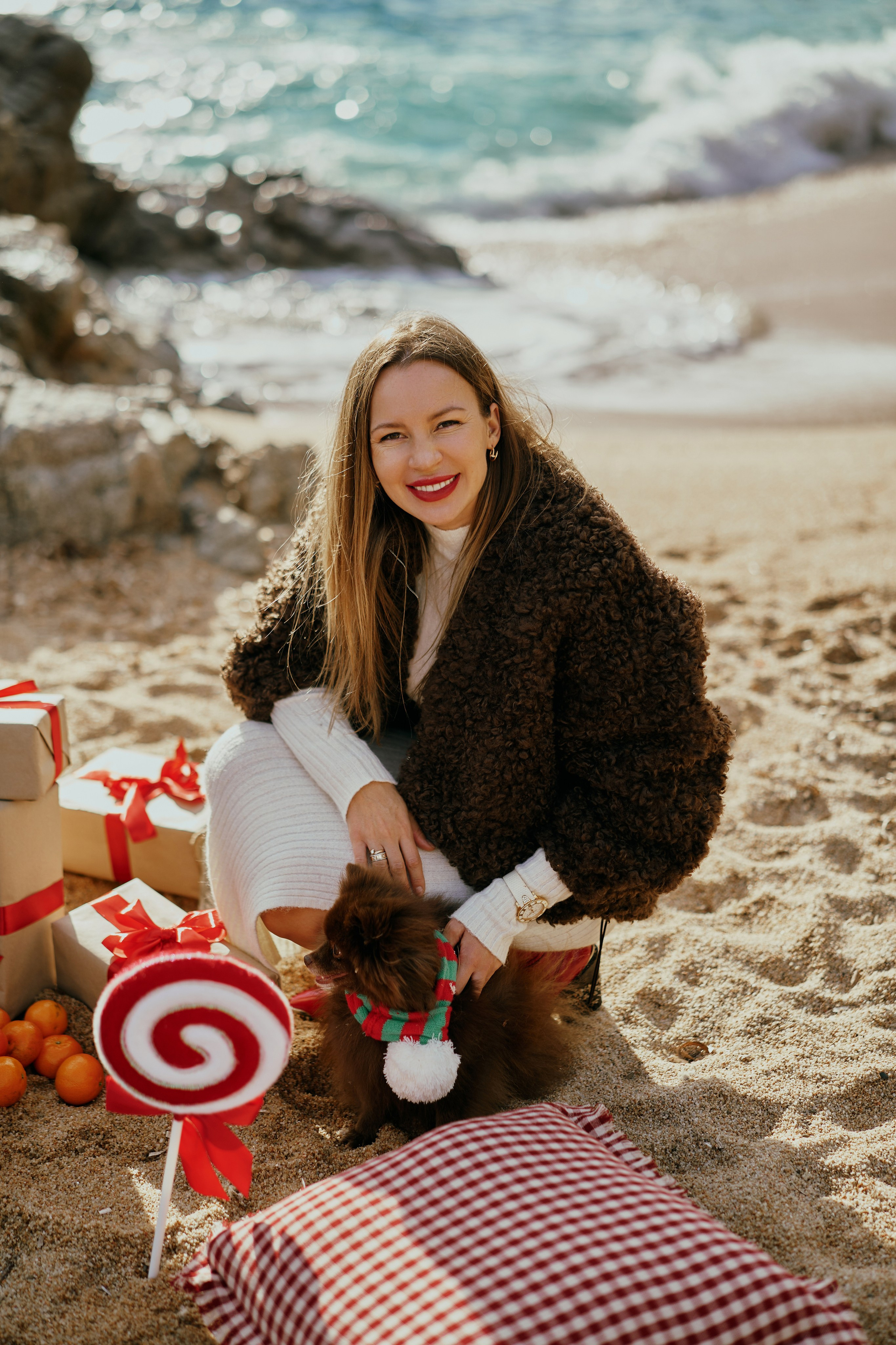 Елка на пляже. Веселая компания. Фотограф в Барселоне Жанна Захарченко