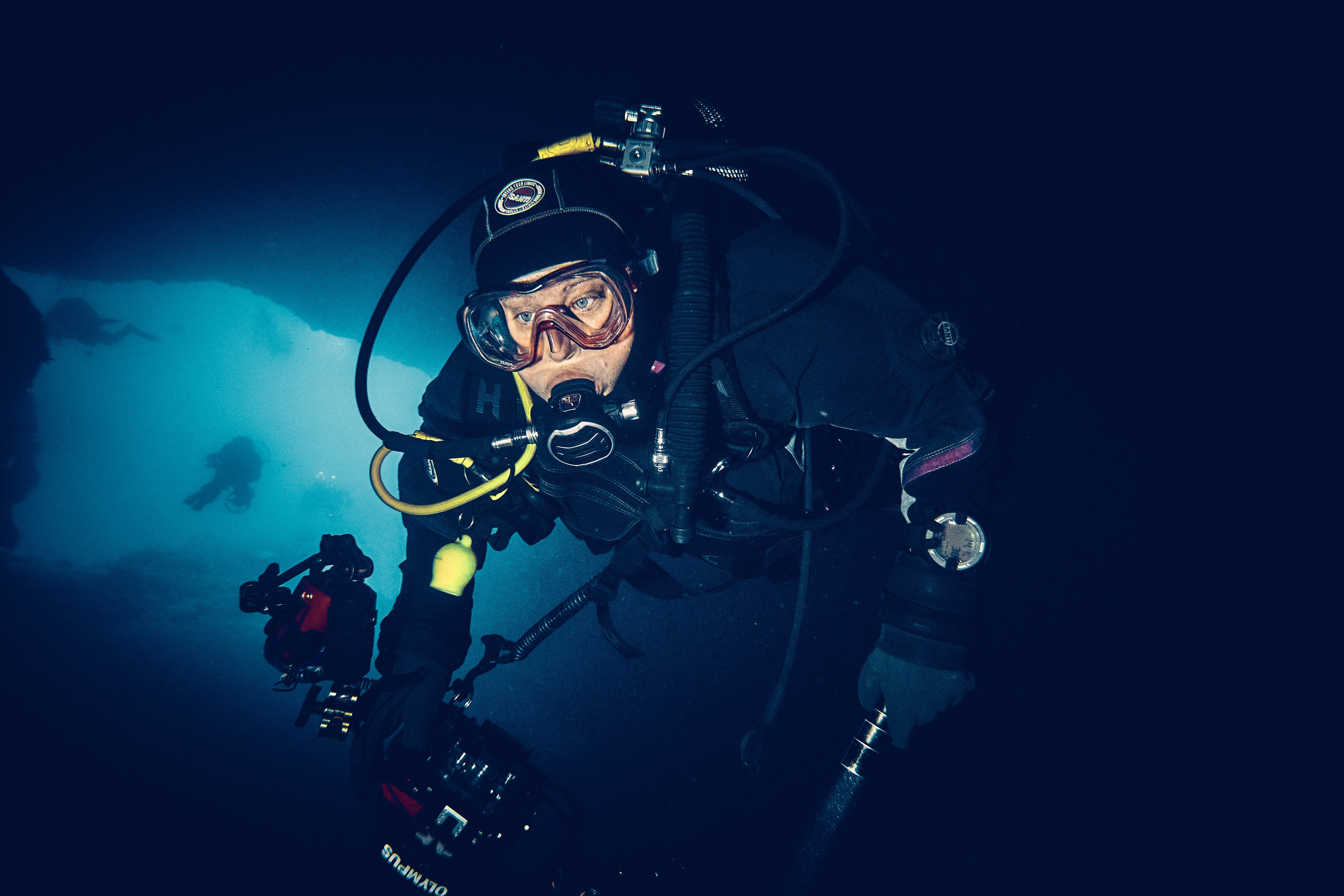 Fotograf podwodny Andriej Szypiłow. Portret podwodny. Underwater photographer Andriej Szypilow. Underwater portrait.