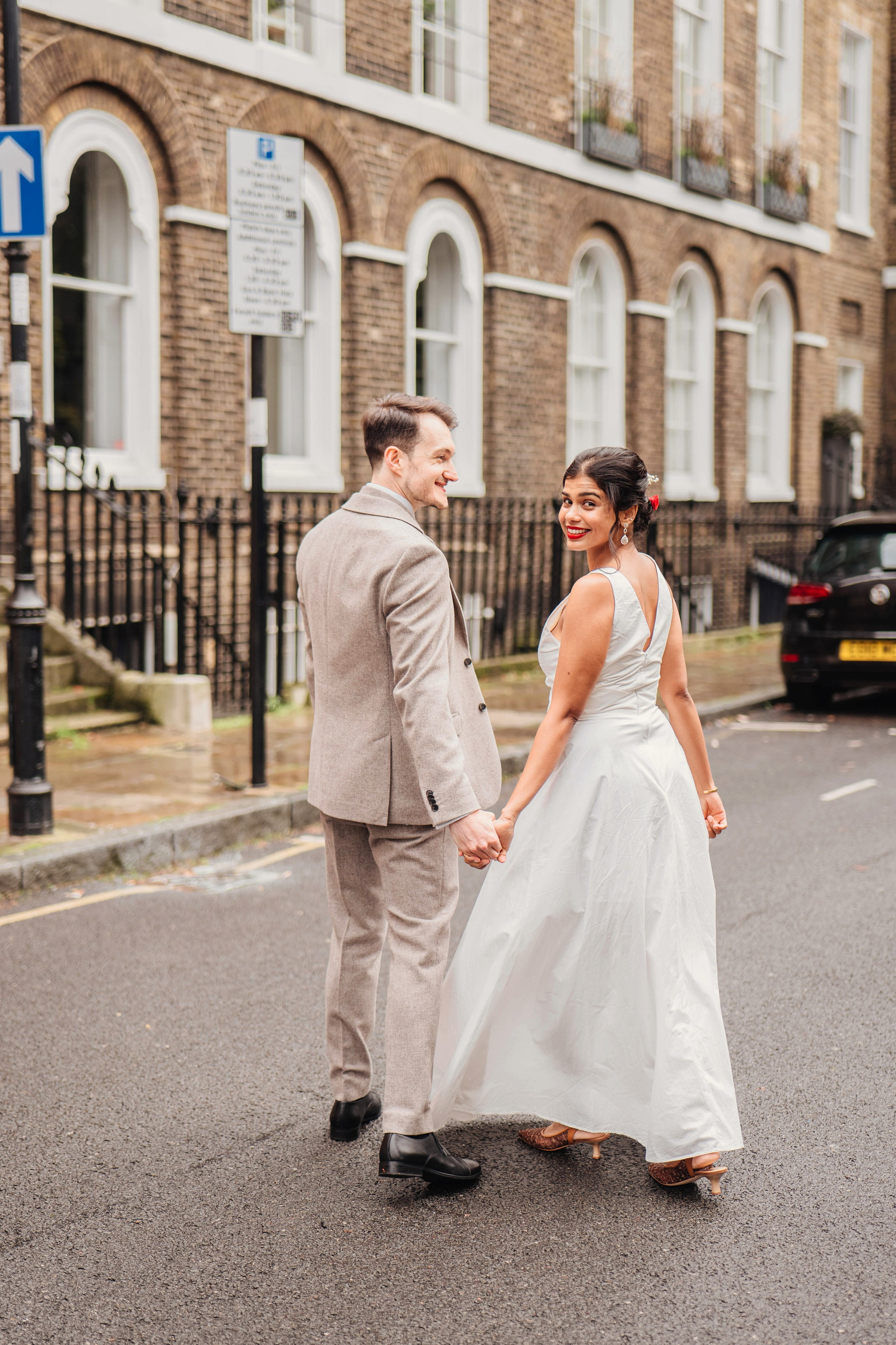Wedding photography near the church close to Islington town hall