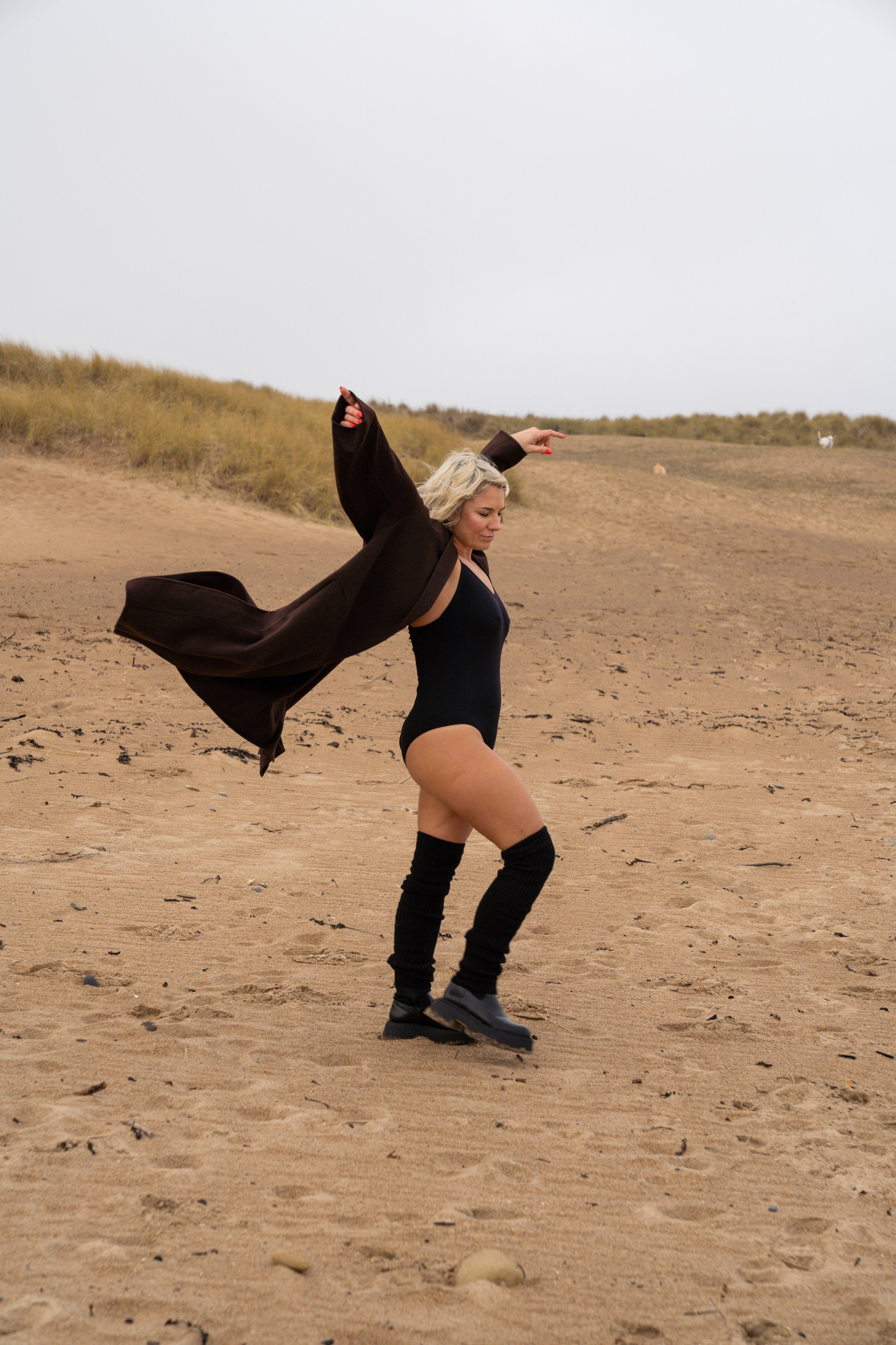 portrait photography, seaside photo session, Seaton Sluice, freedom to be yourself, body positive after 45