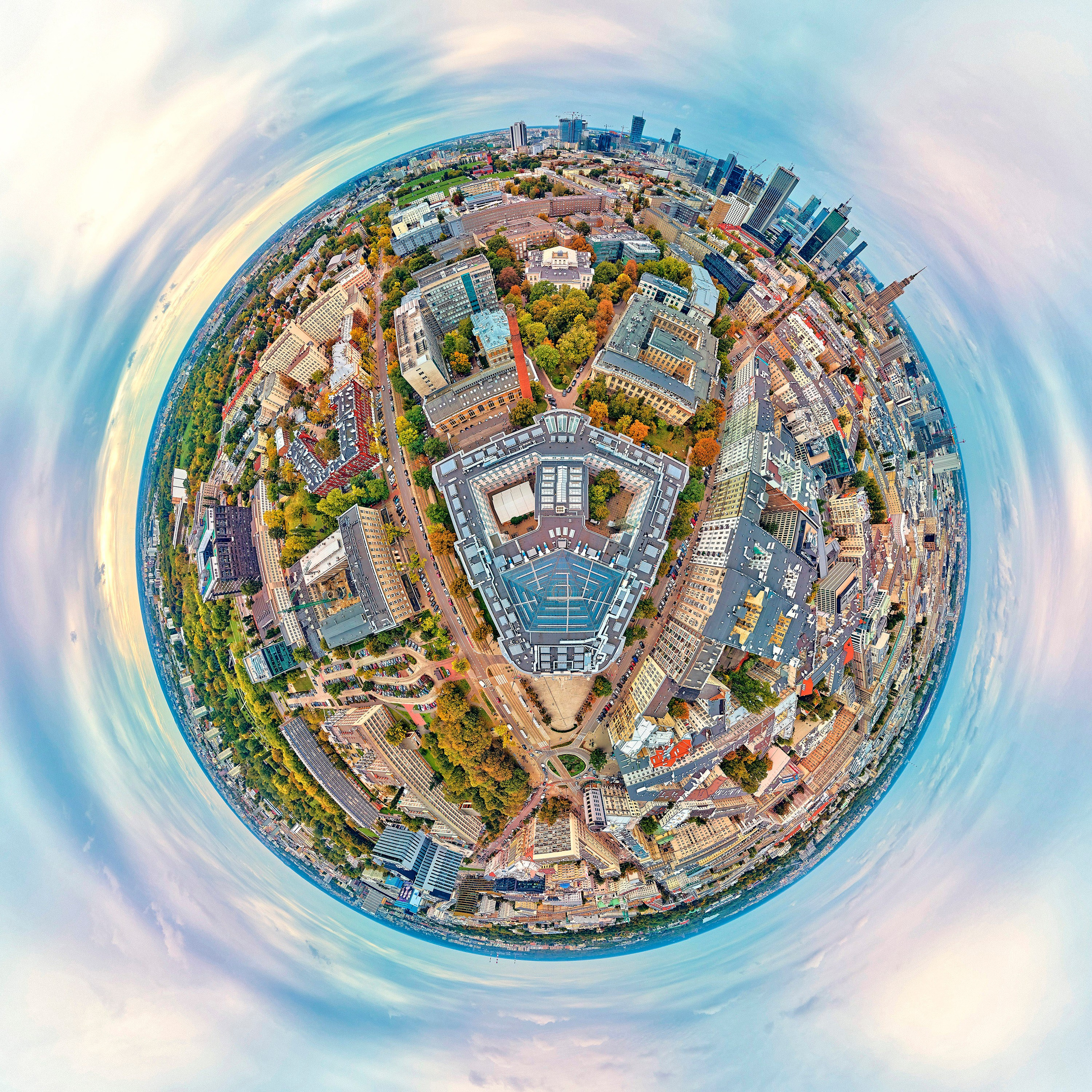 Panoramy lotnicze 360 „Little Planet” znanych miejsc Warszawy. Андрей Шипилов — Фотография & Видеография