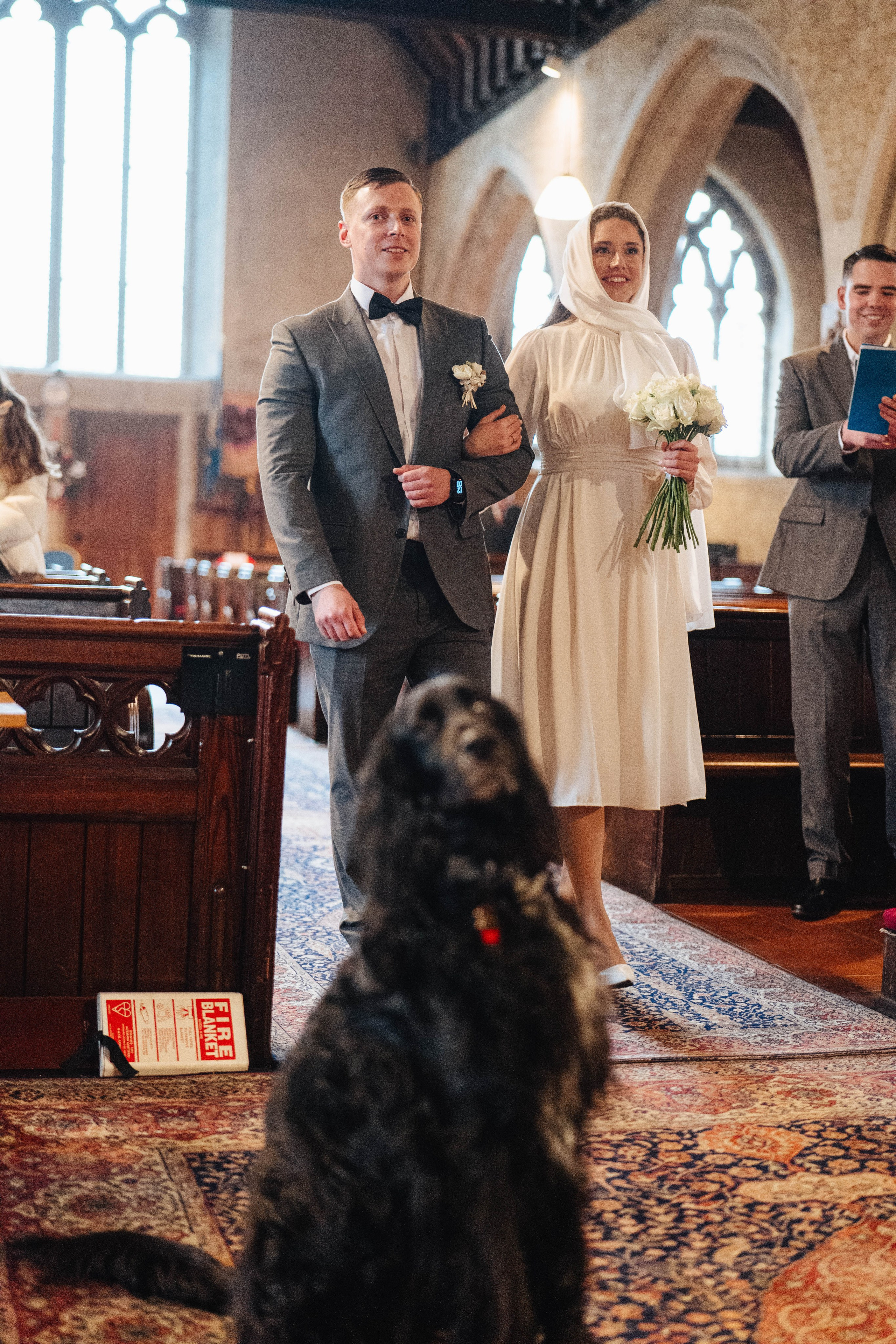 Couple entering church in sidcup, london