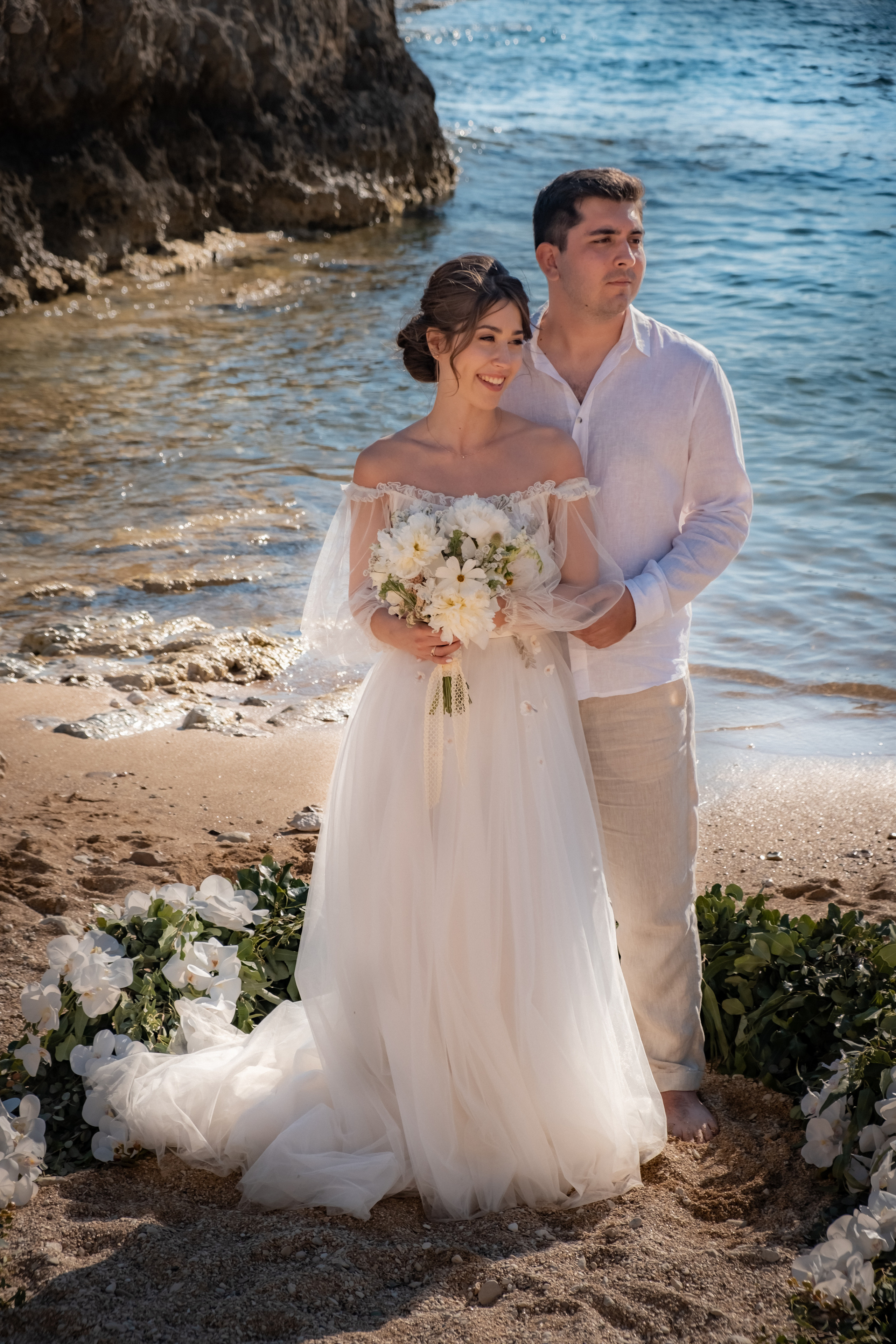just married couple on the beach of Cyprus