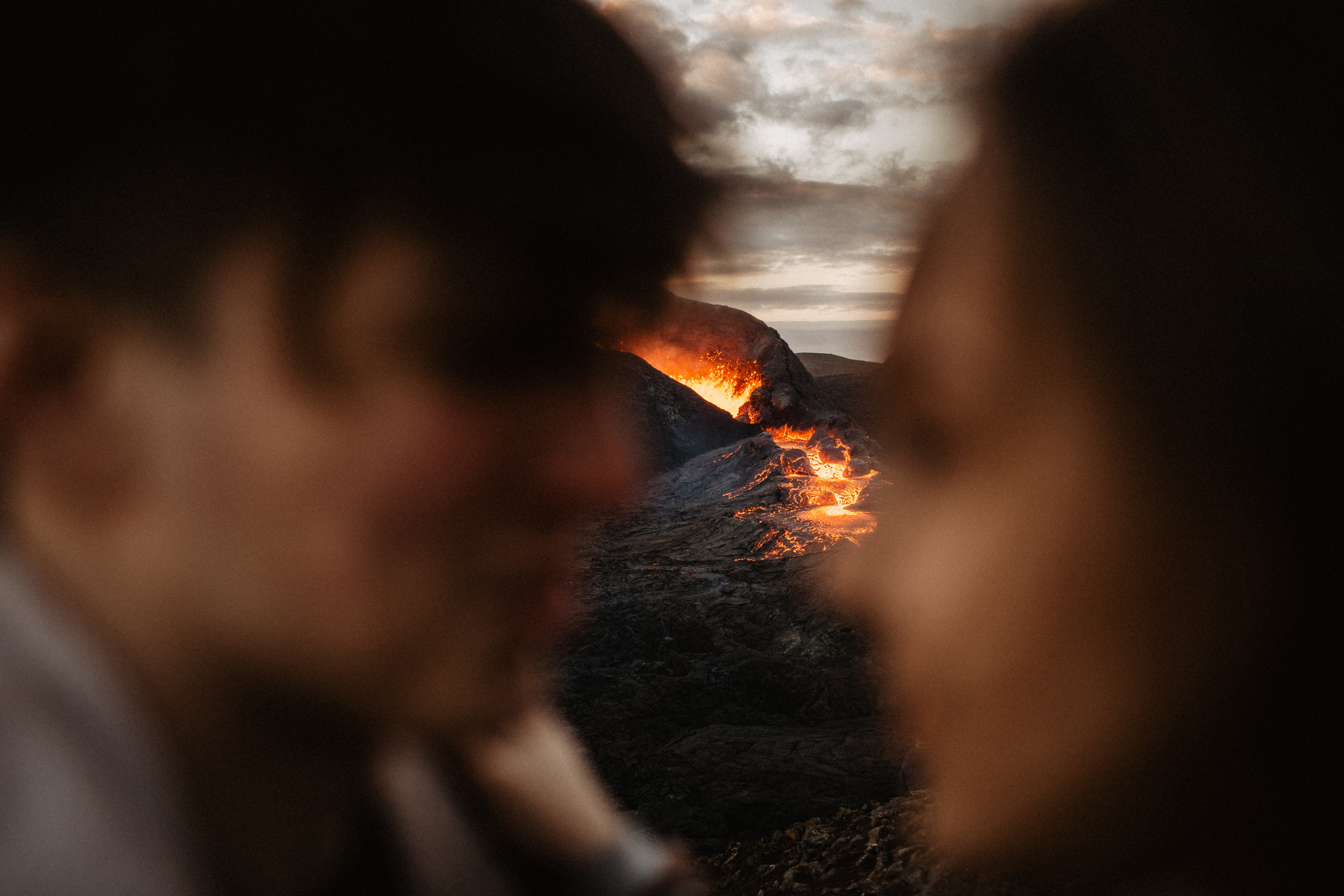 Couple photoshoot in front of volcano eruption in Iceland. Iceland elopement photo and video | Nikolaichik Photo