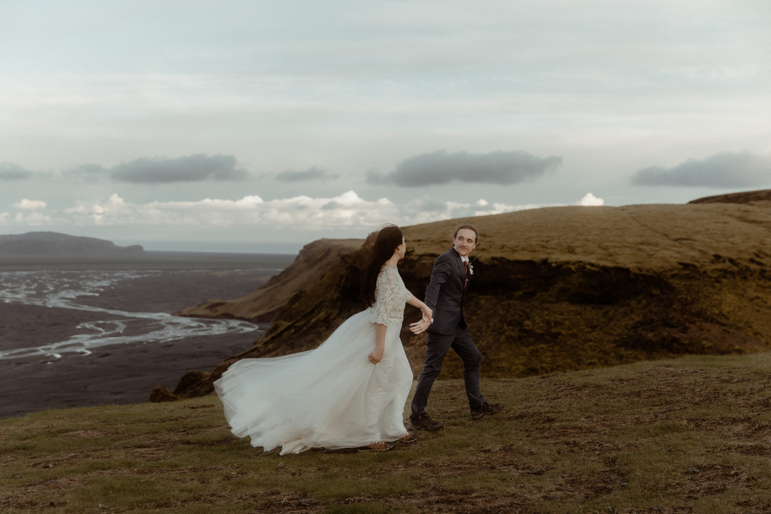 Hiking Iceland Elopement. Iceland elopement photographer & videographer