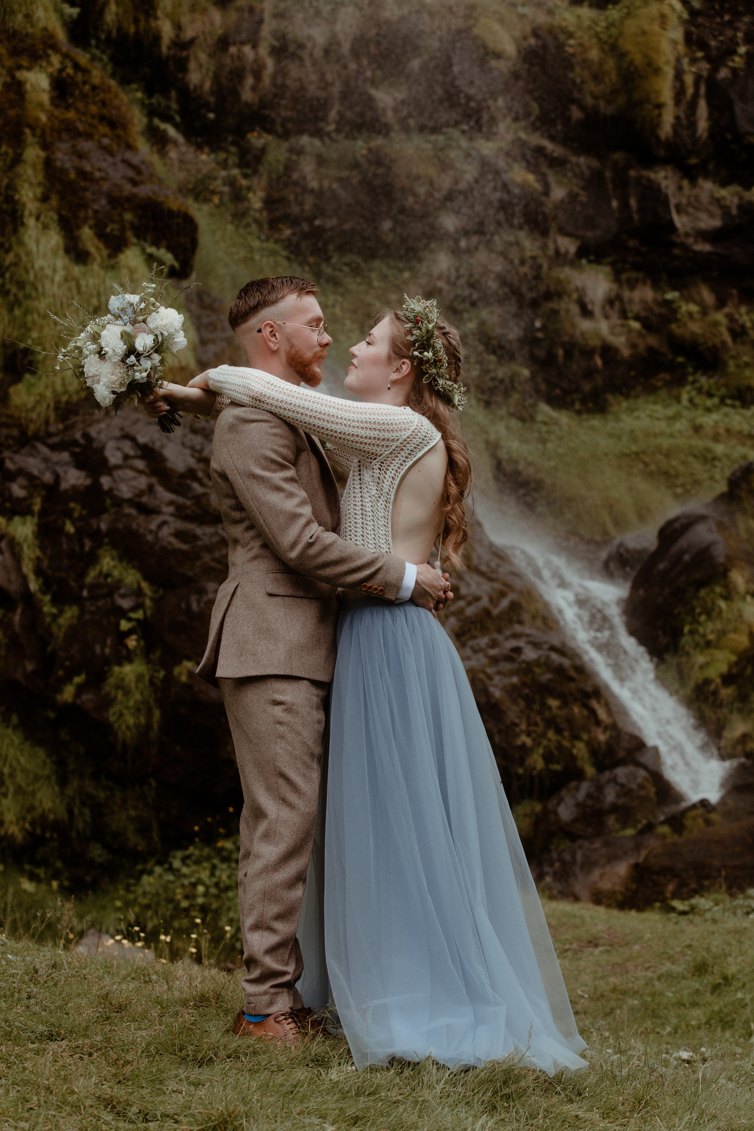 Iceland Secret Waterfall Elopement. Iceland elopement photo and video | Nikolaichik Photo