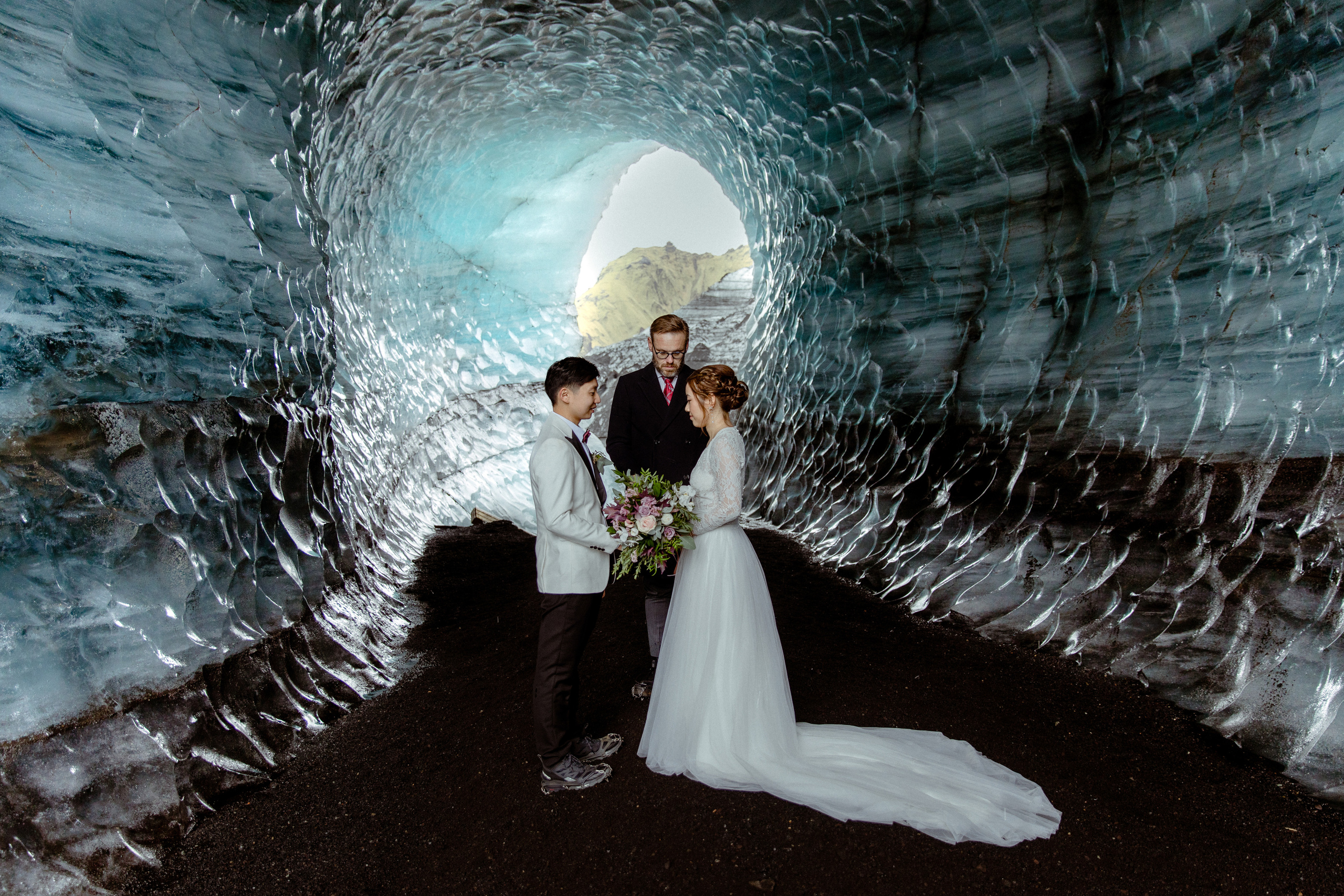 Adventure Ice Cave Elopement in Iceland. Iceland elopement photographer & videographer